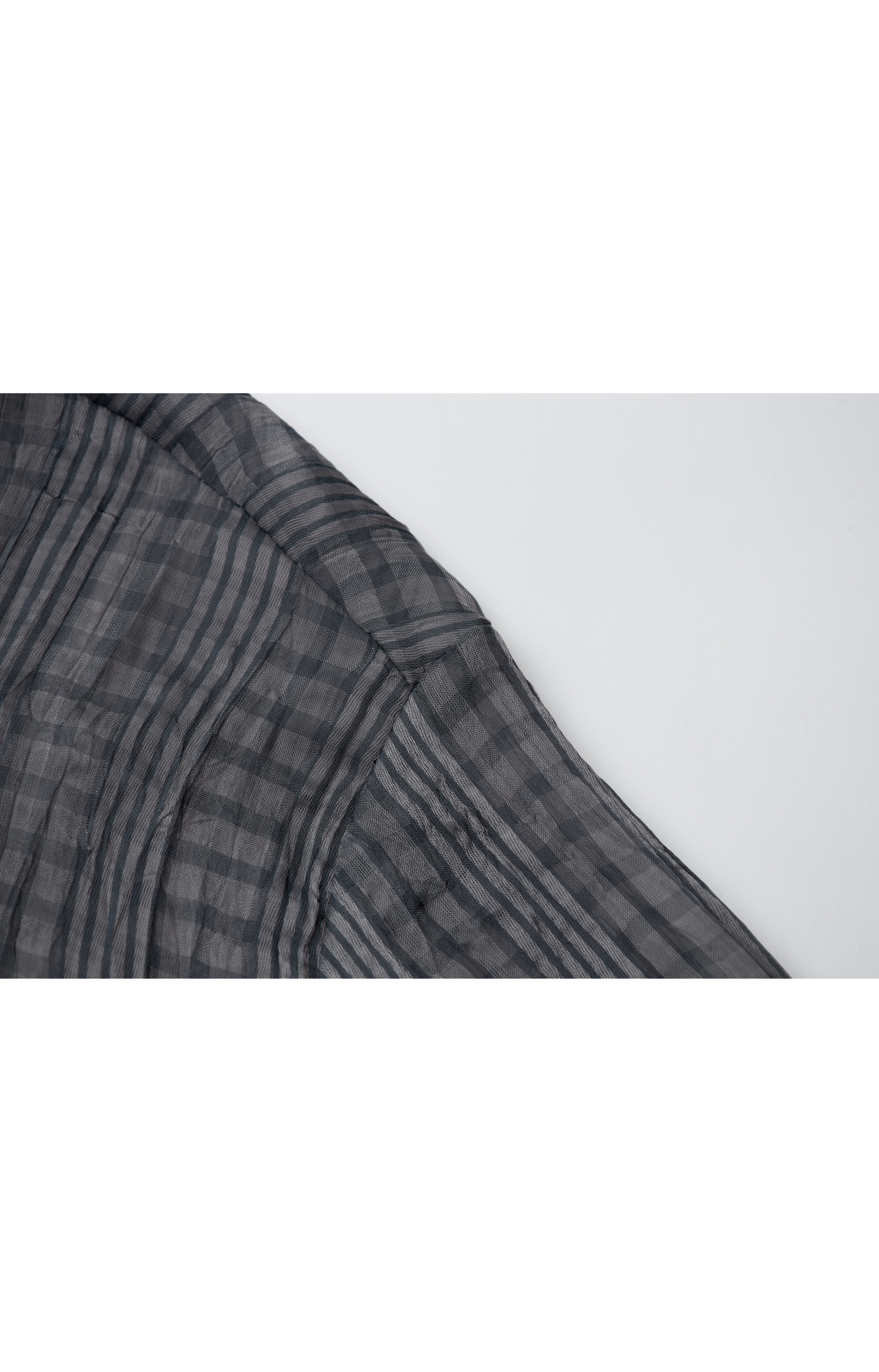 WRINKLED PLAID SHEER SHIRT