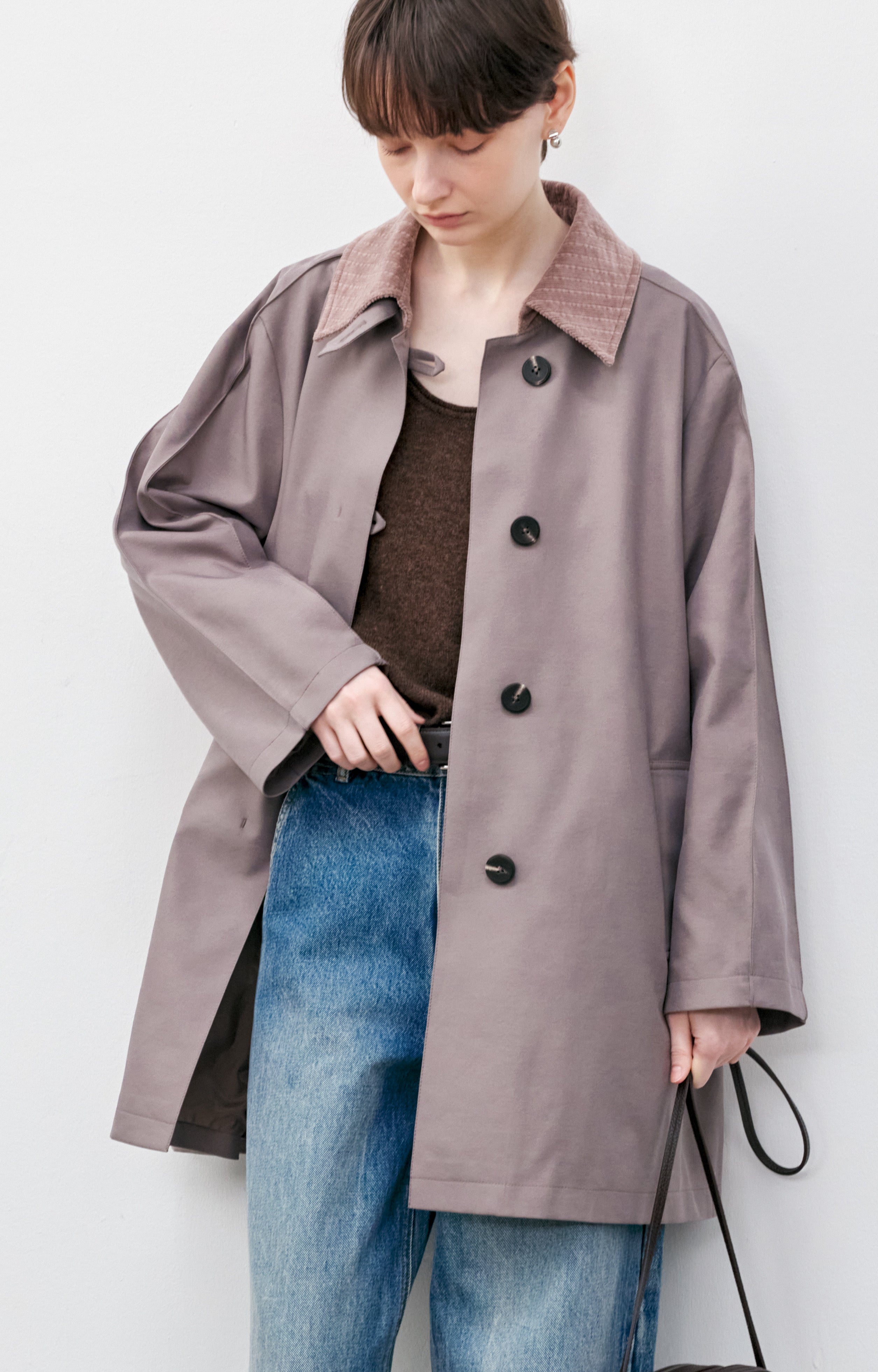CORDUROY LAPEL MIDDLE JACKET