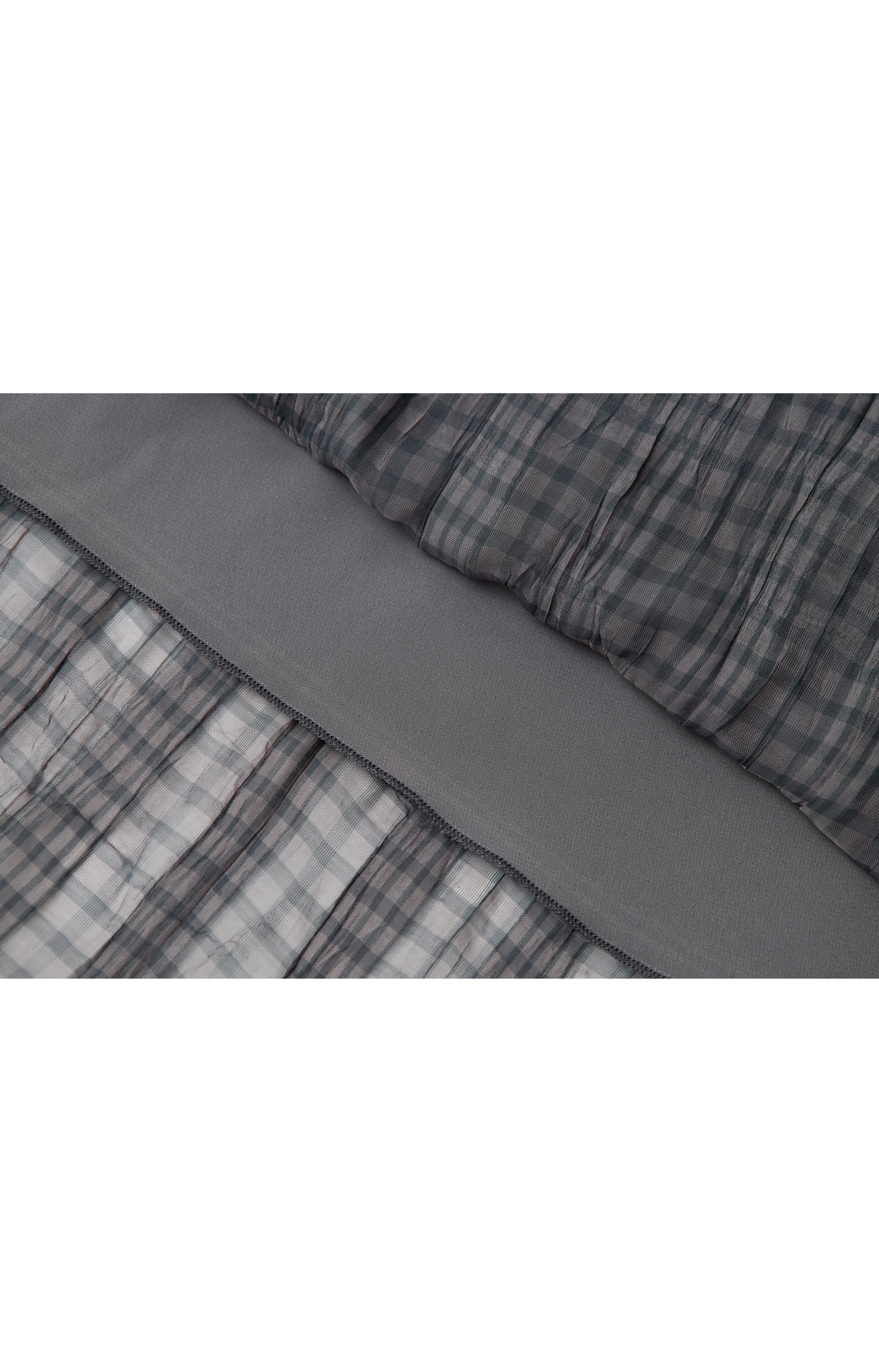 WRINKLED PLAID ASYM SKIRT / 링클 체크 아심 스커트