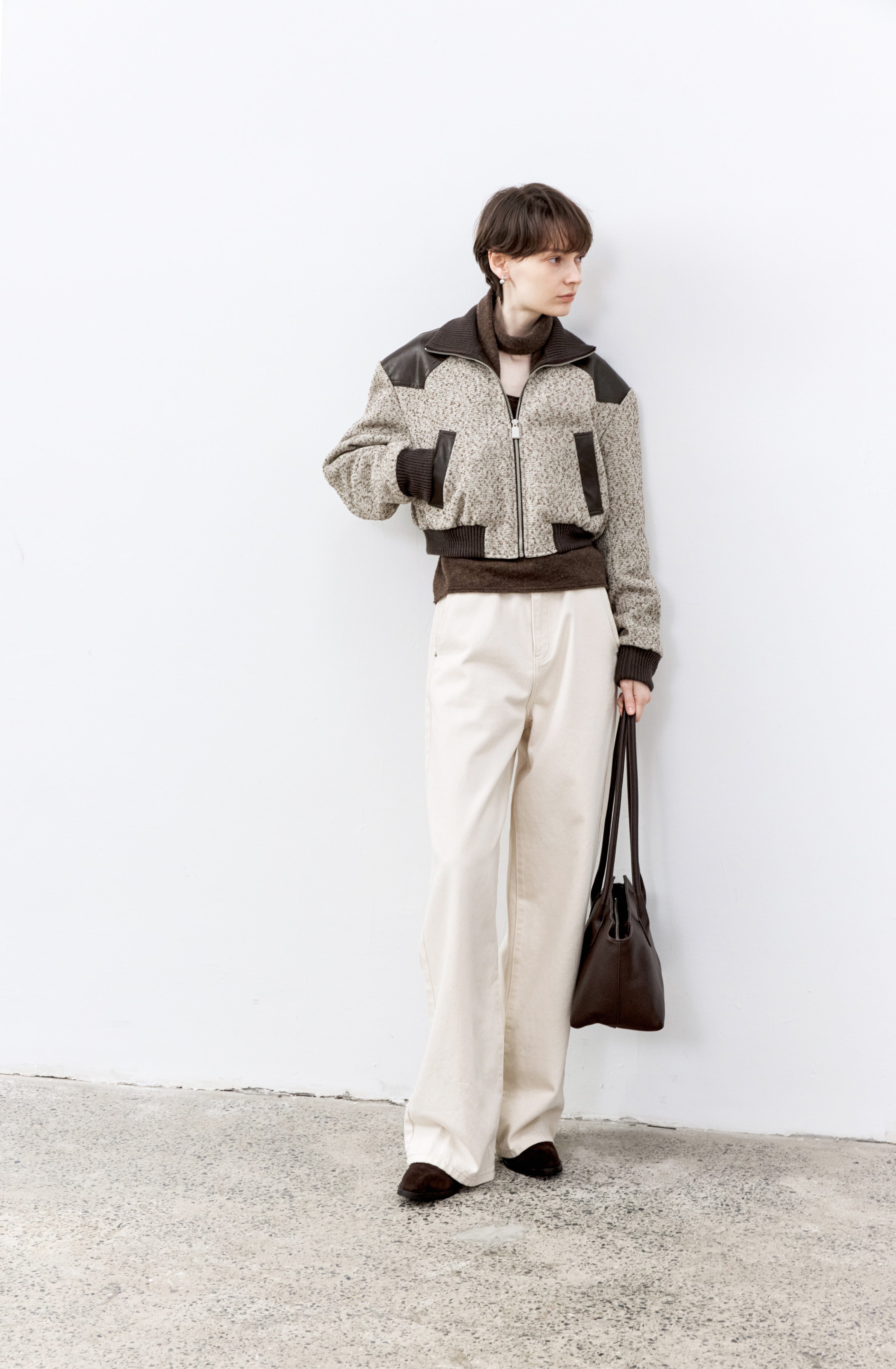 MIXED DESIGN SHORT JACKET
