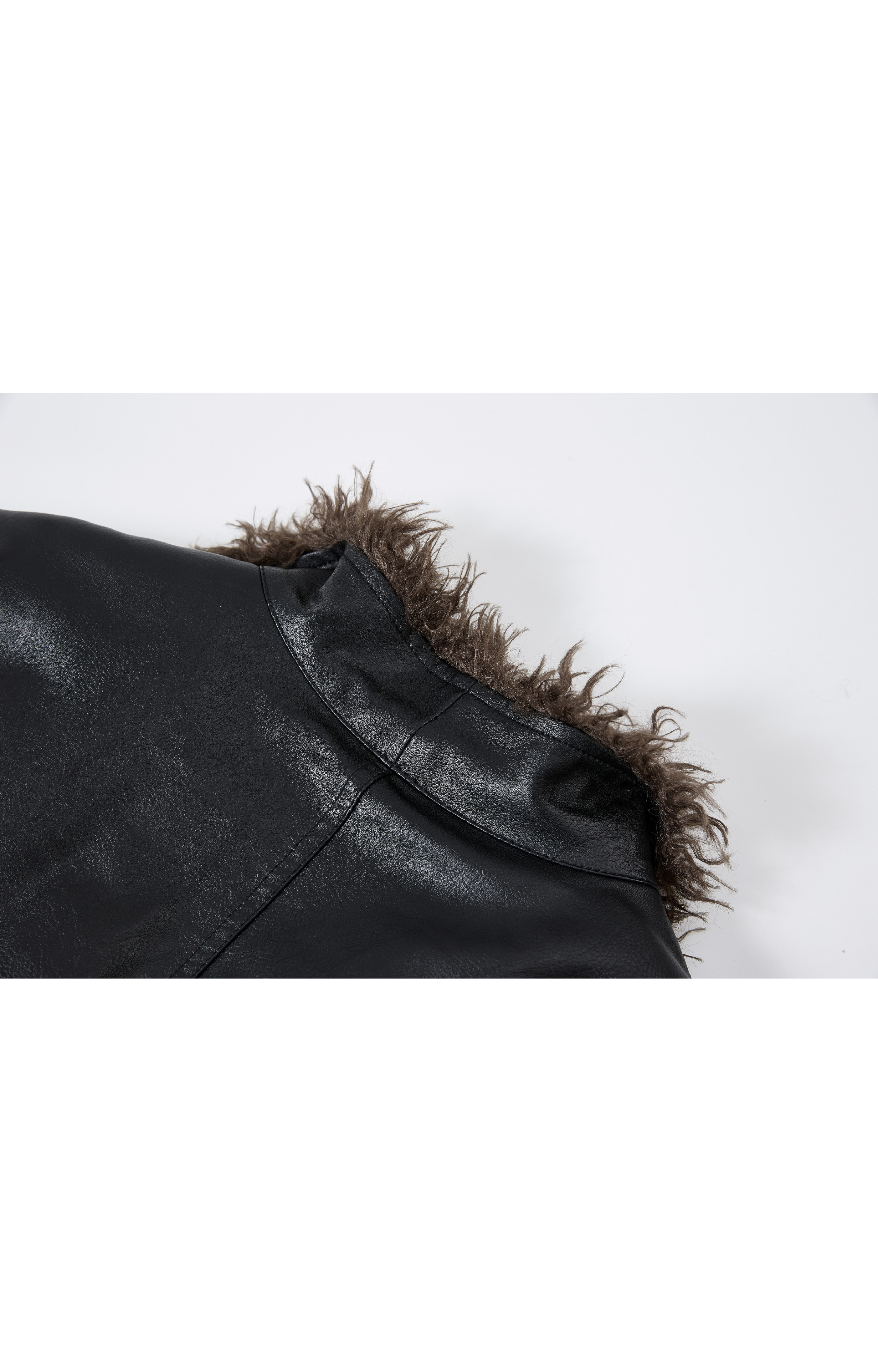 FUR LAPEL LEATHER JACKET