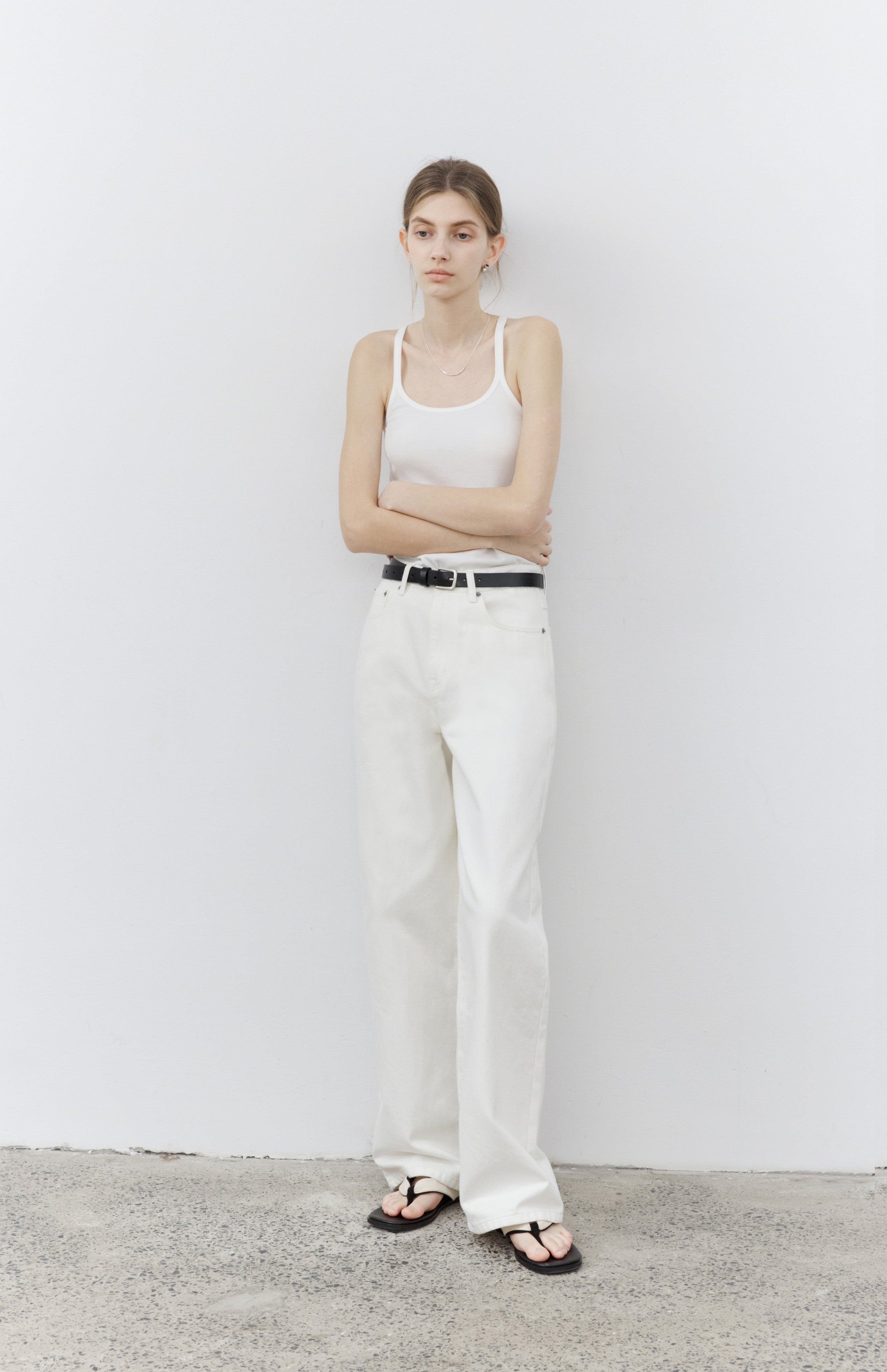 PATCH ACCENT WHITE JEANS / パッチアクセントホワイトジーンズ