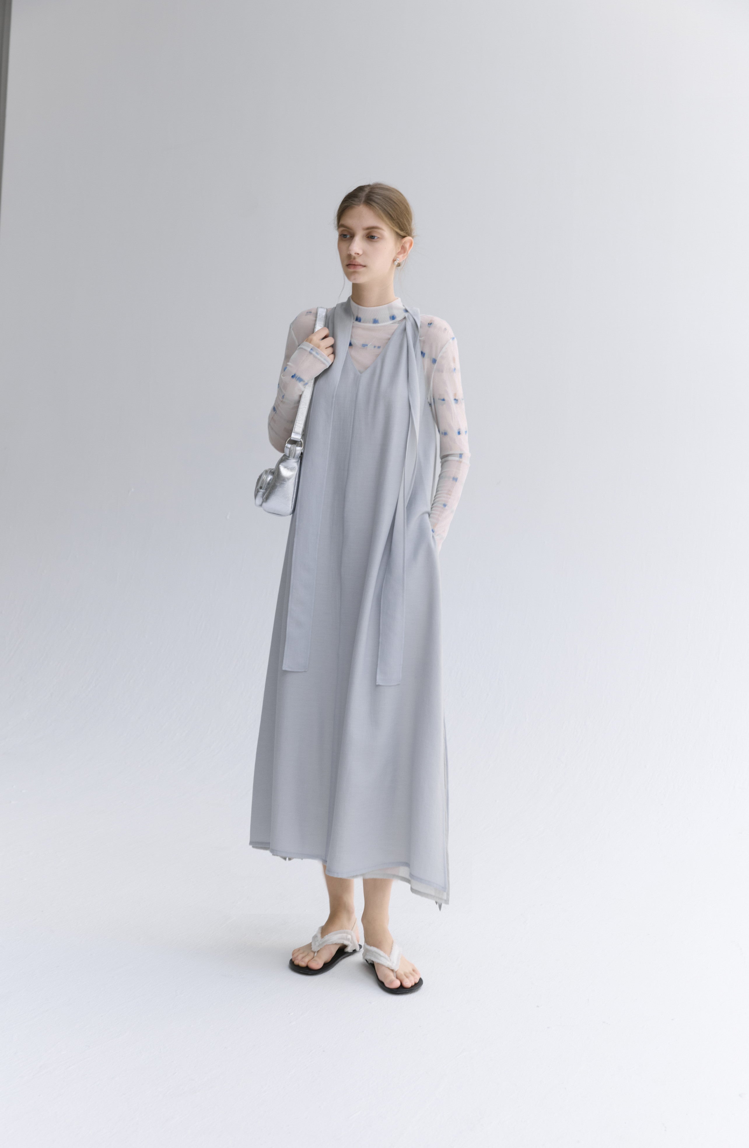 WATER PLAID SHEER TOP / ウォーターチェックシアートップ