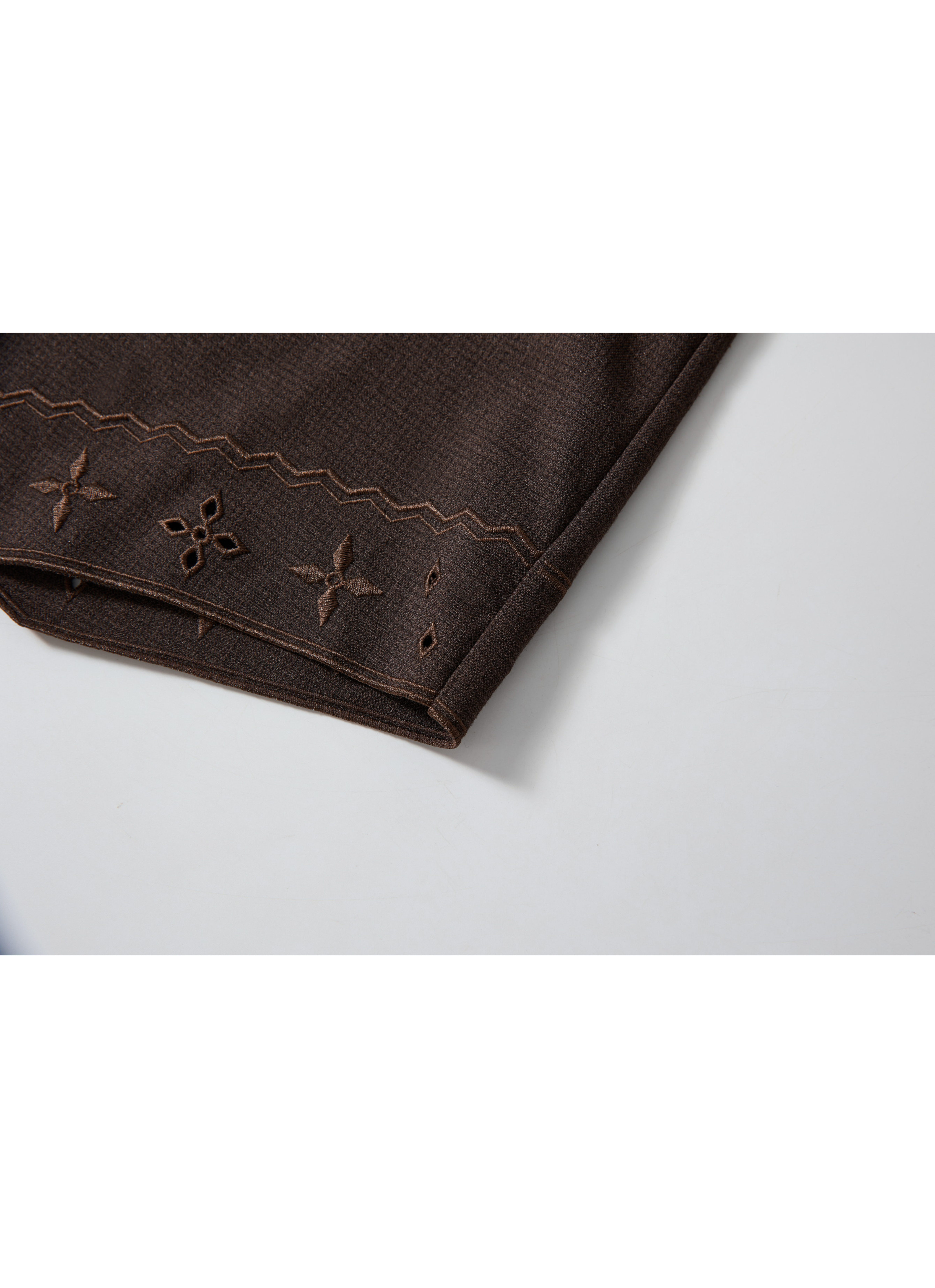 EMBROIDERY HEM MIDI TRENCH
