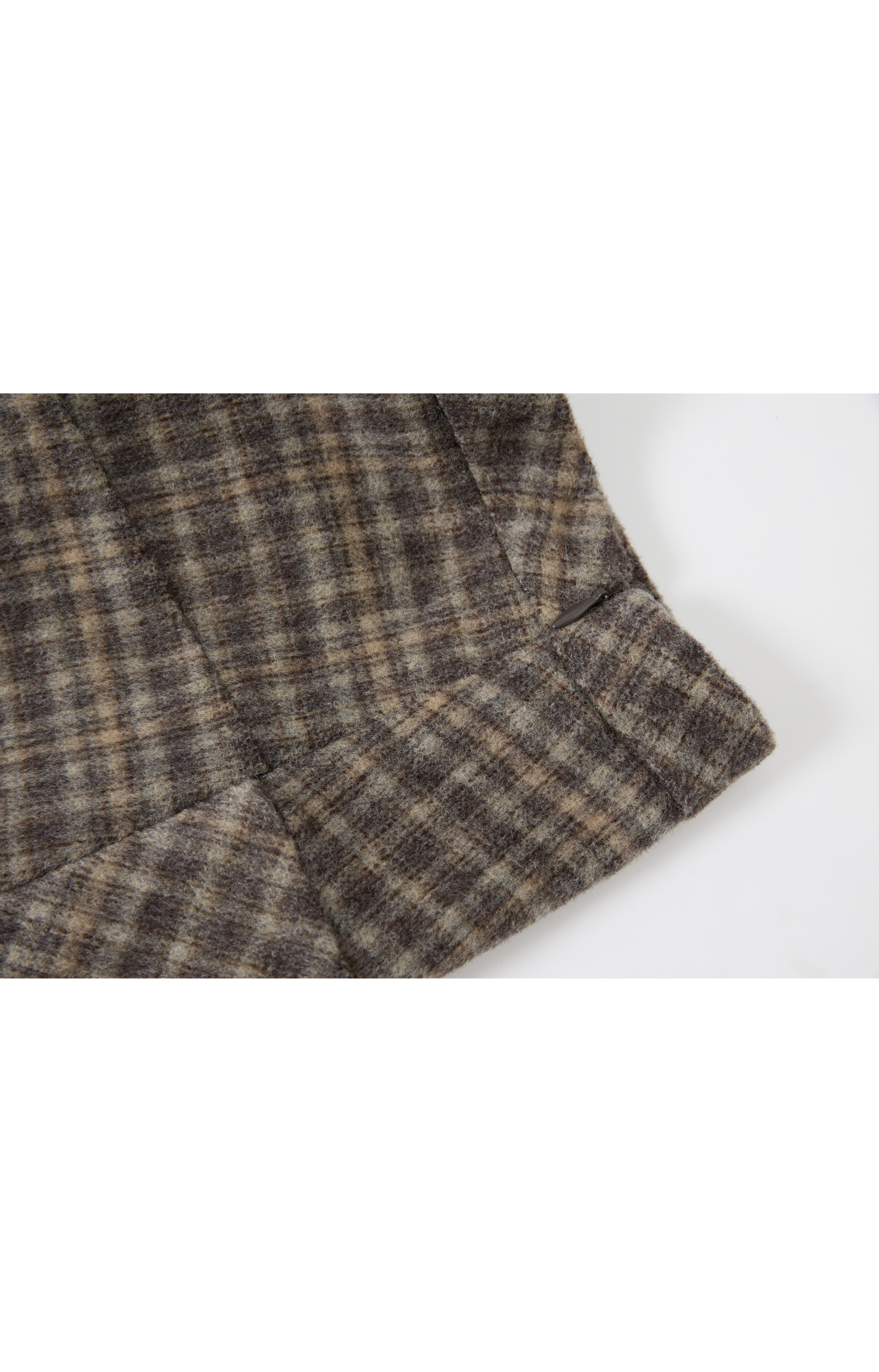 BRUSHED PLAID FRILL SKIRT / 기모 체크 프릴 스커트