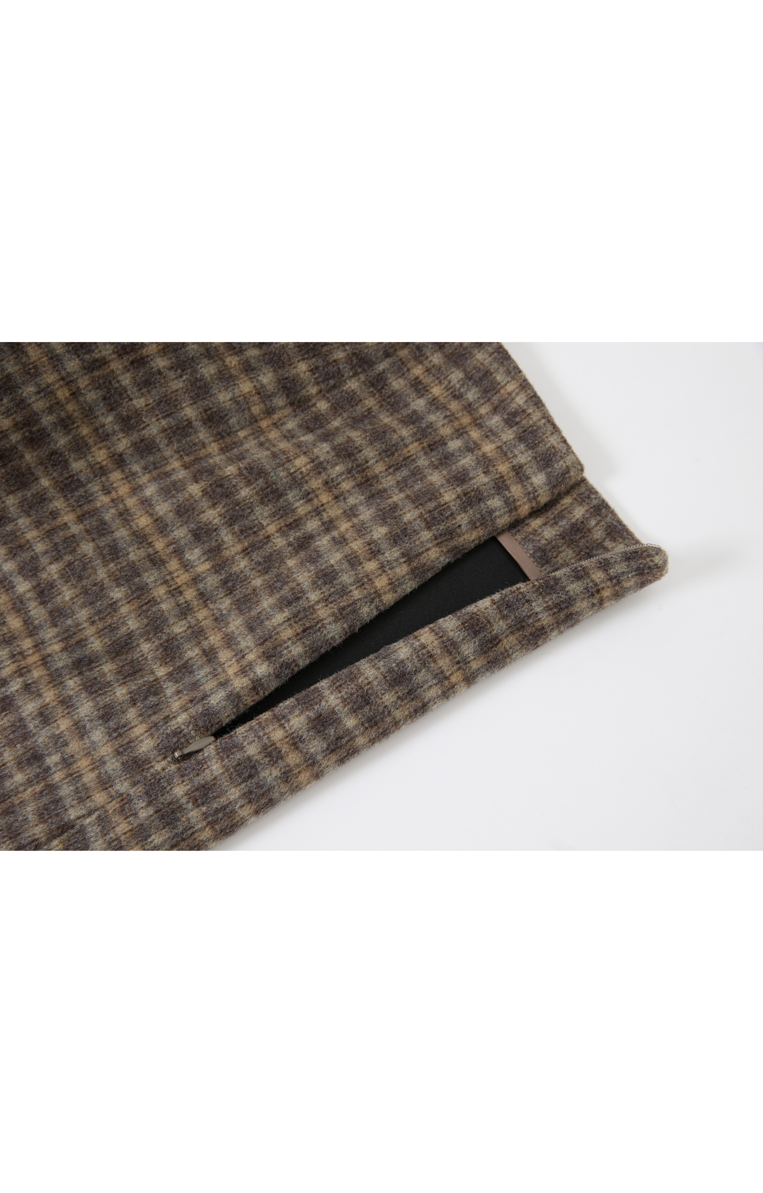 BRUSHED PLAID WIDE PANTS / 기모 체크 와이드 팬츠