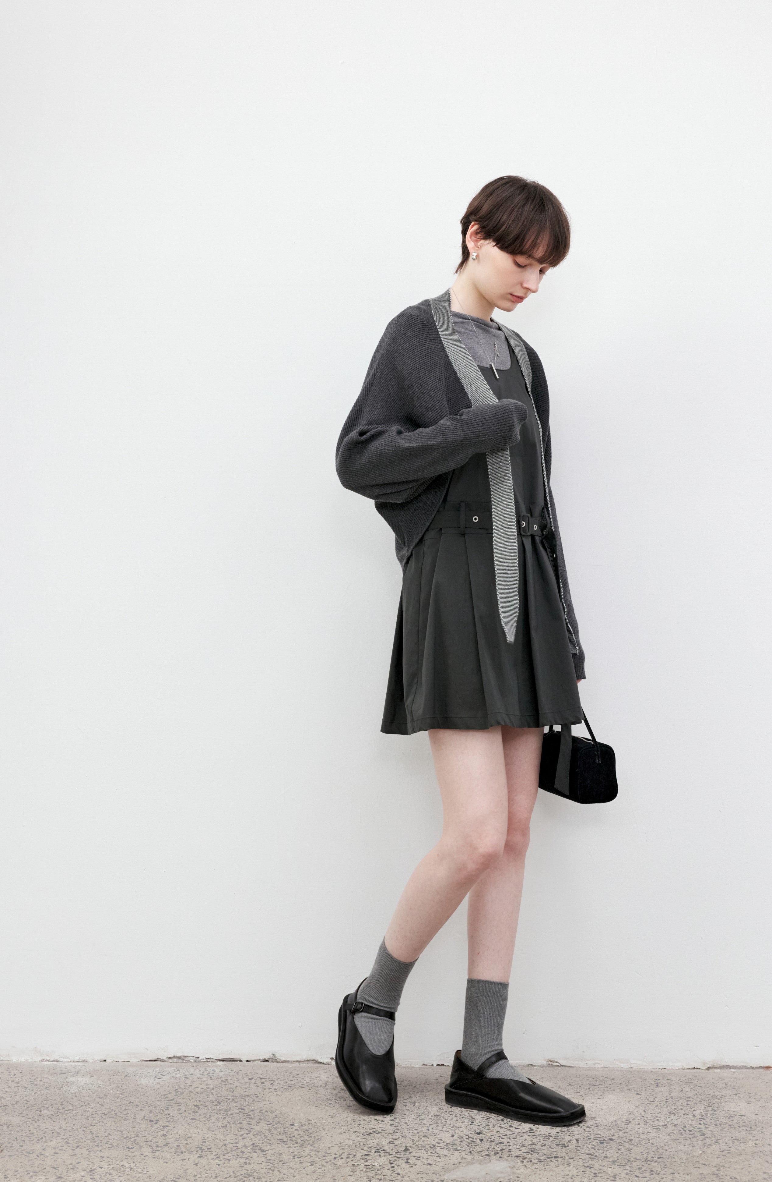 RIB KNIT BOLERO CARDIGAN
