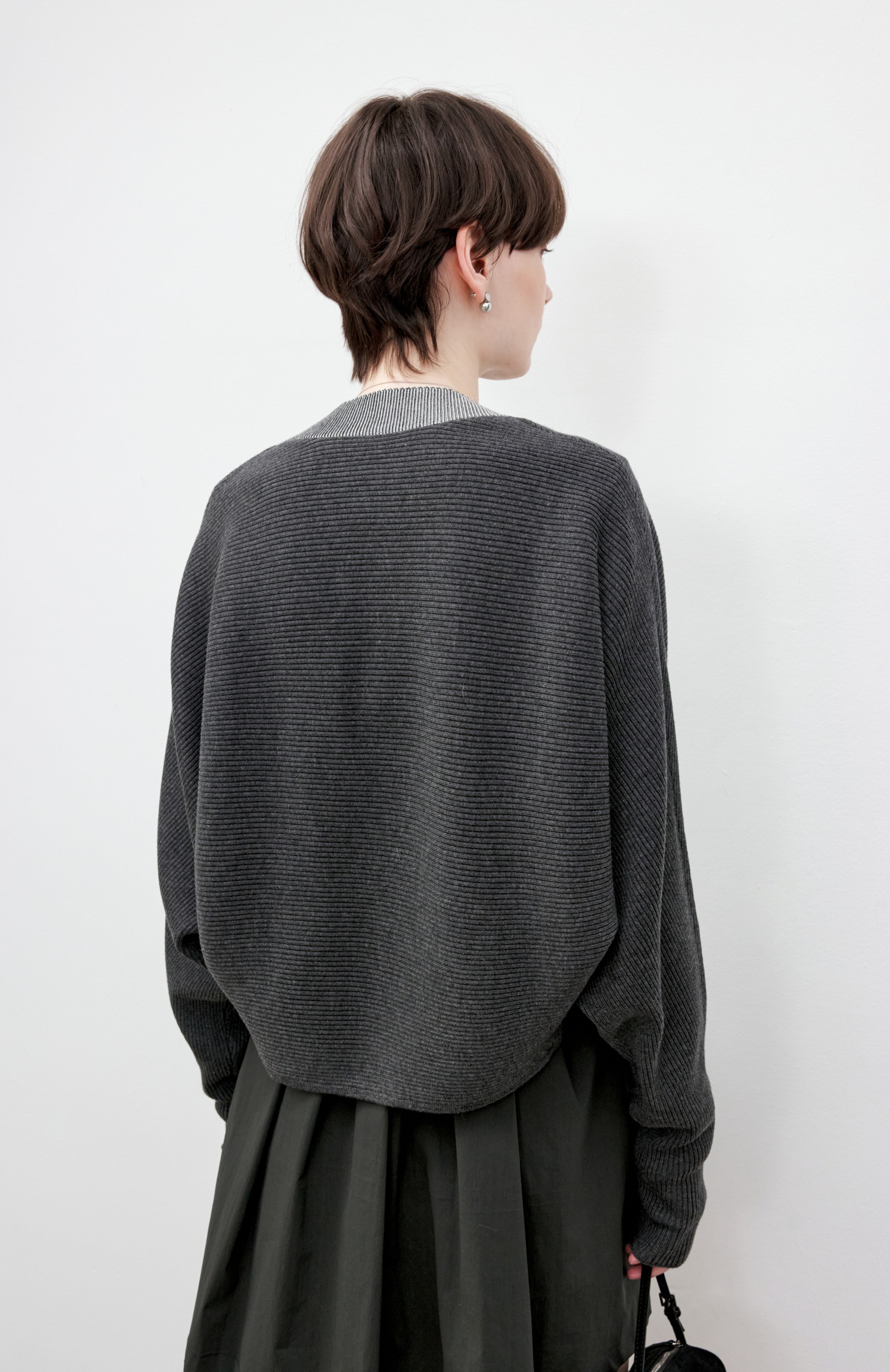 RIB KNIT BOLERO CARDIGAN