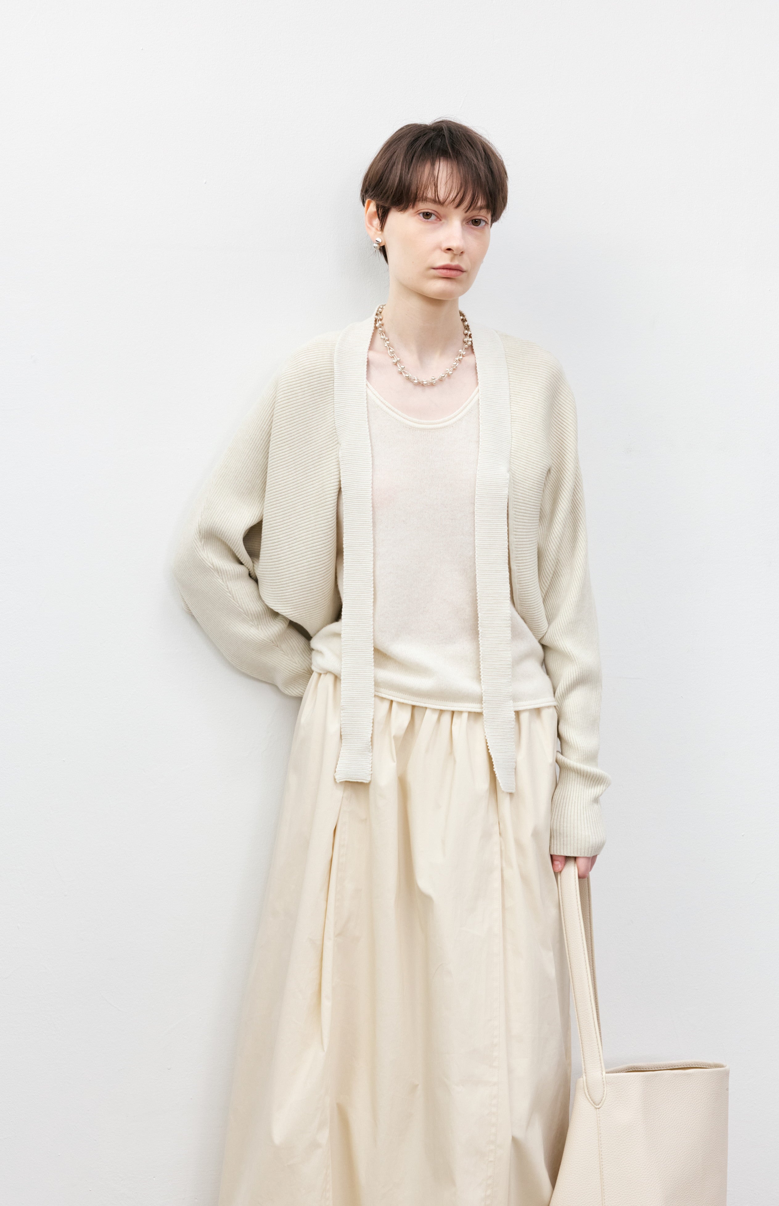 RIB KNIT BOLERO CARDIGAN