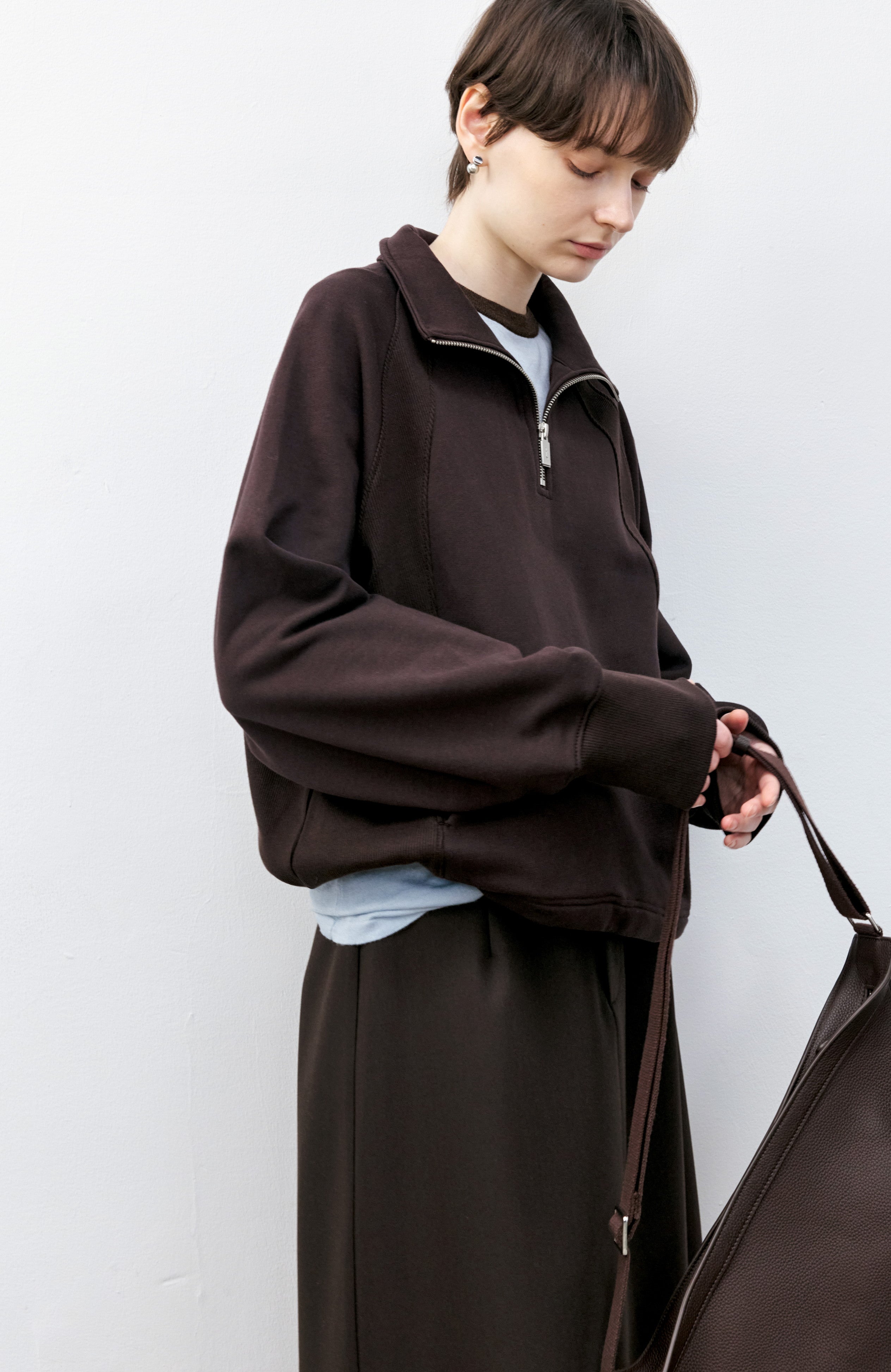 HALF ZIP CALM SWEATSHIRT / ハーフジップカームスウェット
