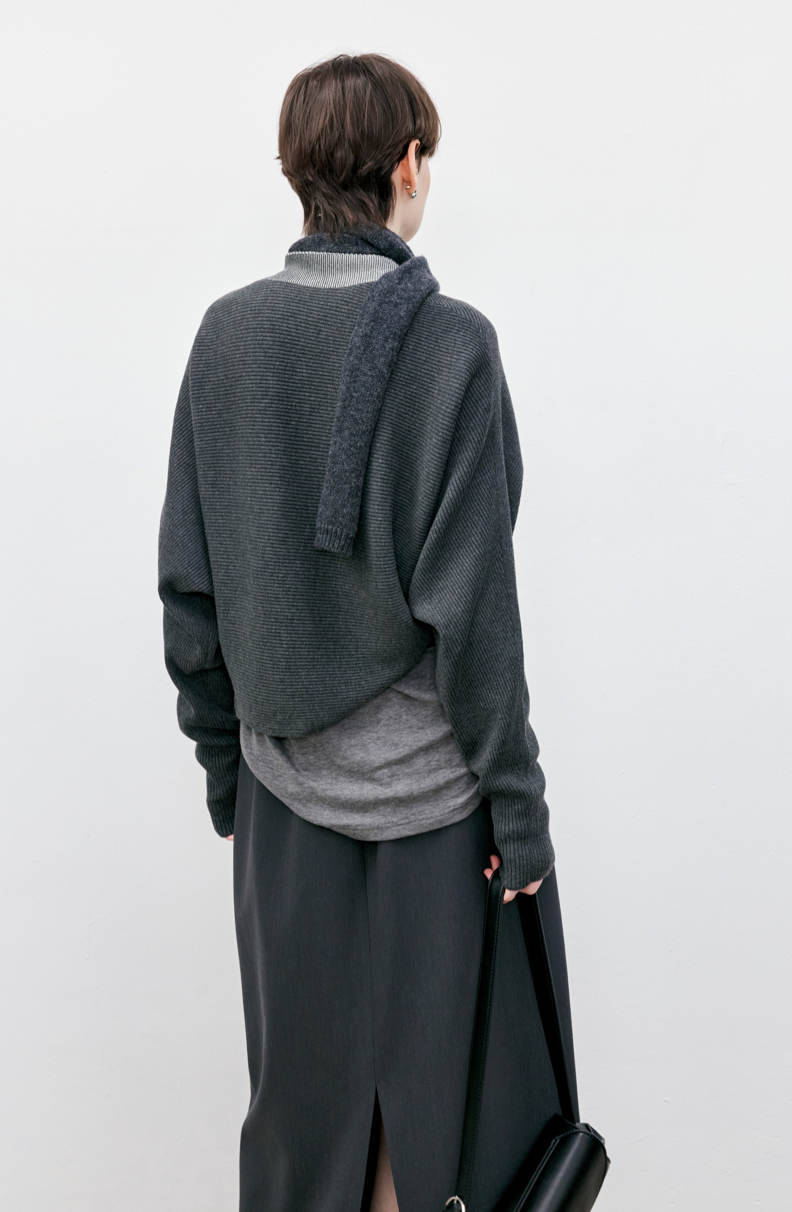 RIB KNIT BOLERO CARDIGAN