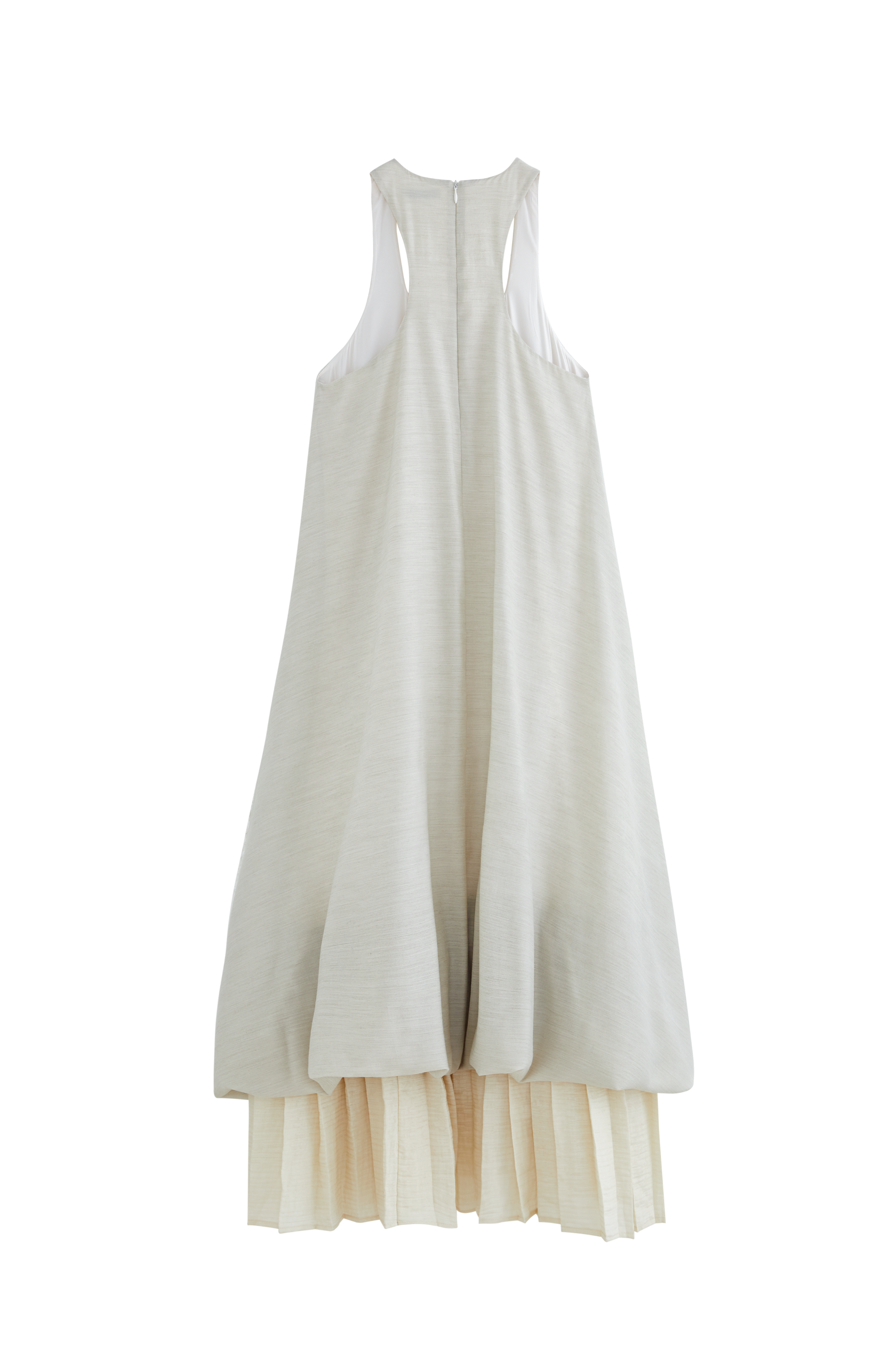 PLEATED LAYERED BALLOON DRESS