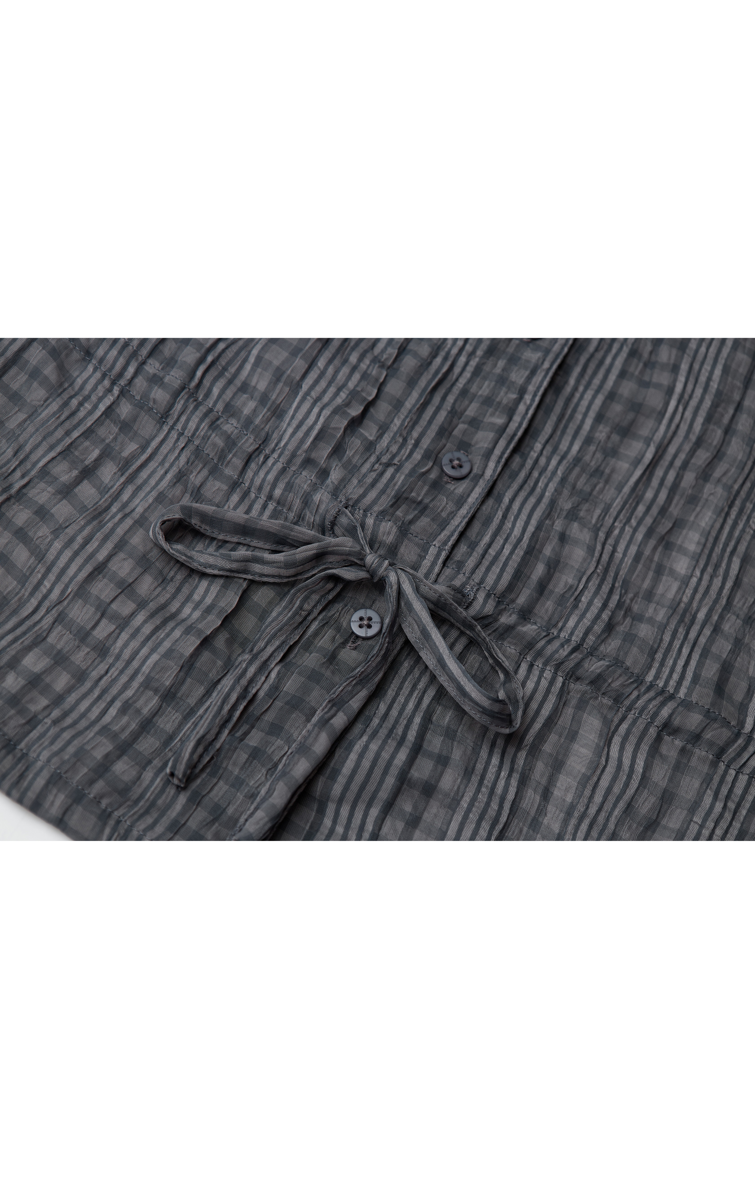 WRINKLED PLAID SHEER SHIRT