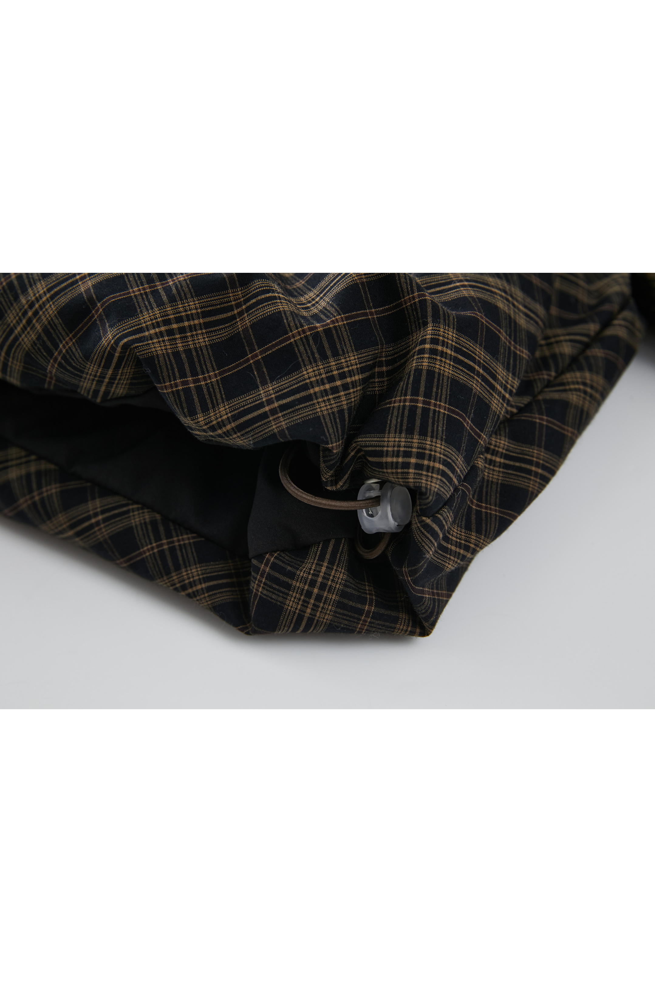 DARK PLAID LAPEL DOWN