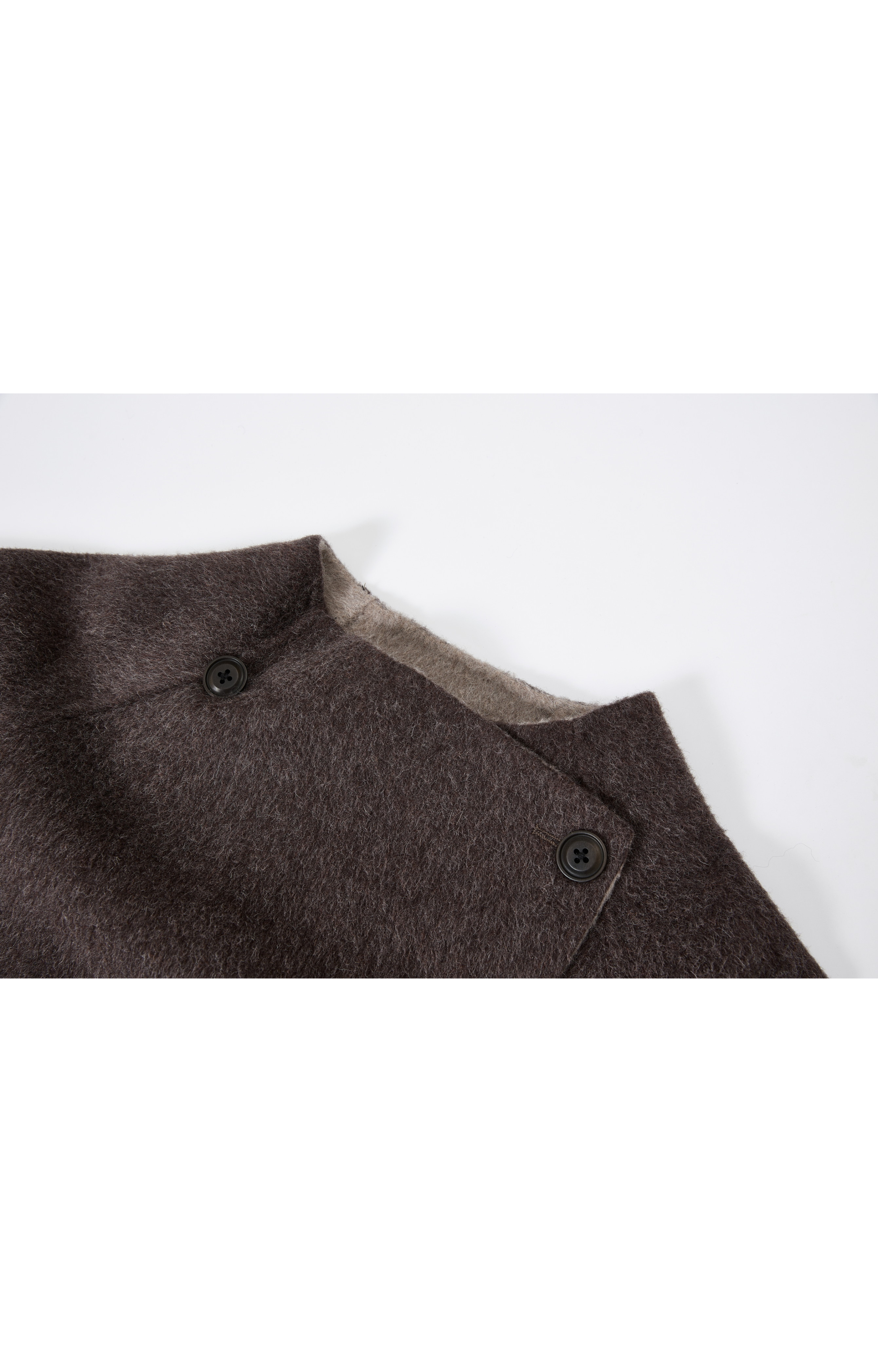 WRAP LAPEL WOOL COAT / ラップラペルウールコート