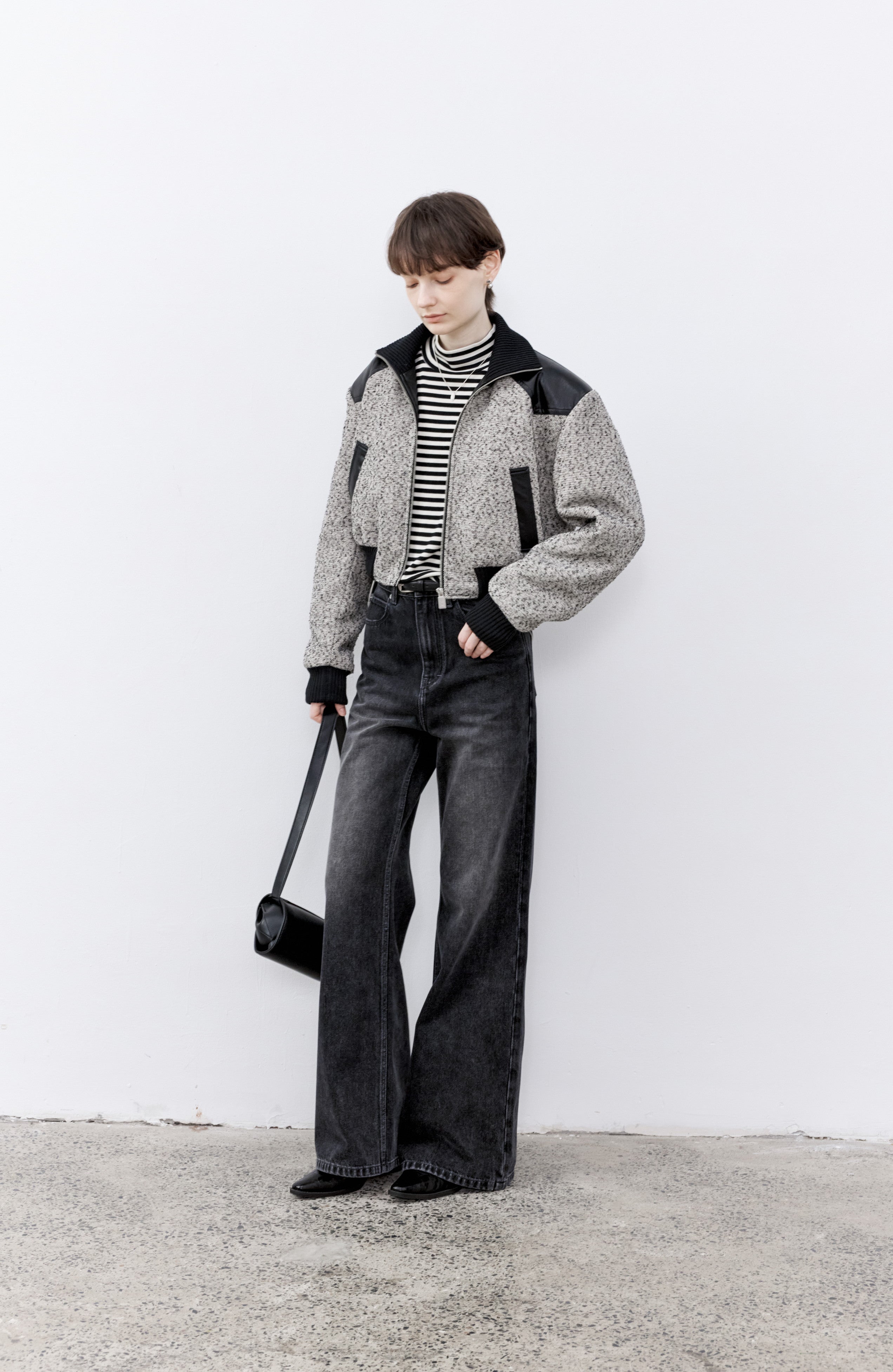 MIXED DESIGN SHORT JACKET