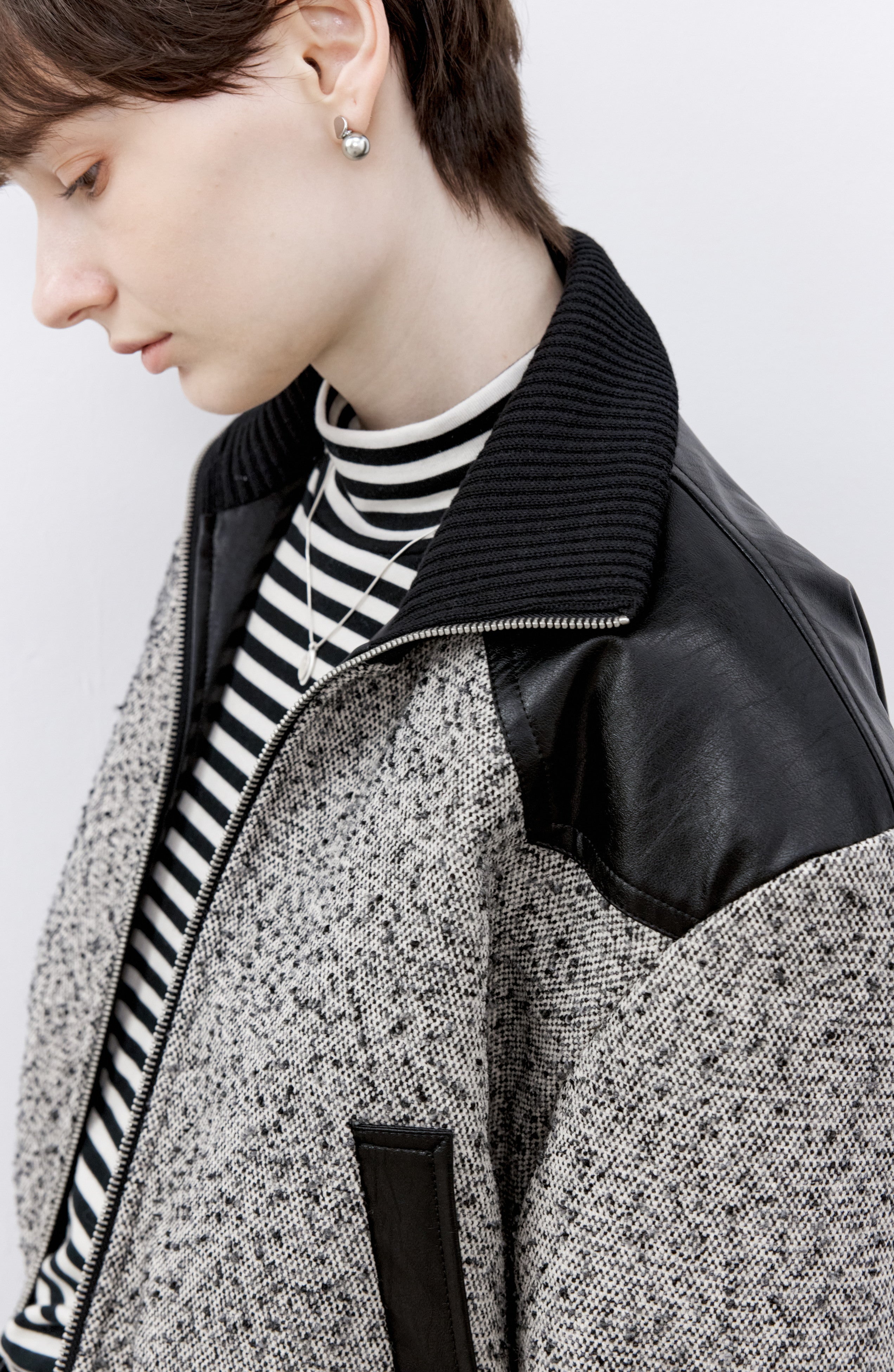 MIXED DESIGN SHORT JACKET