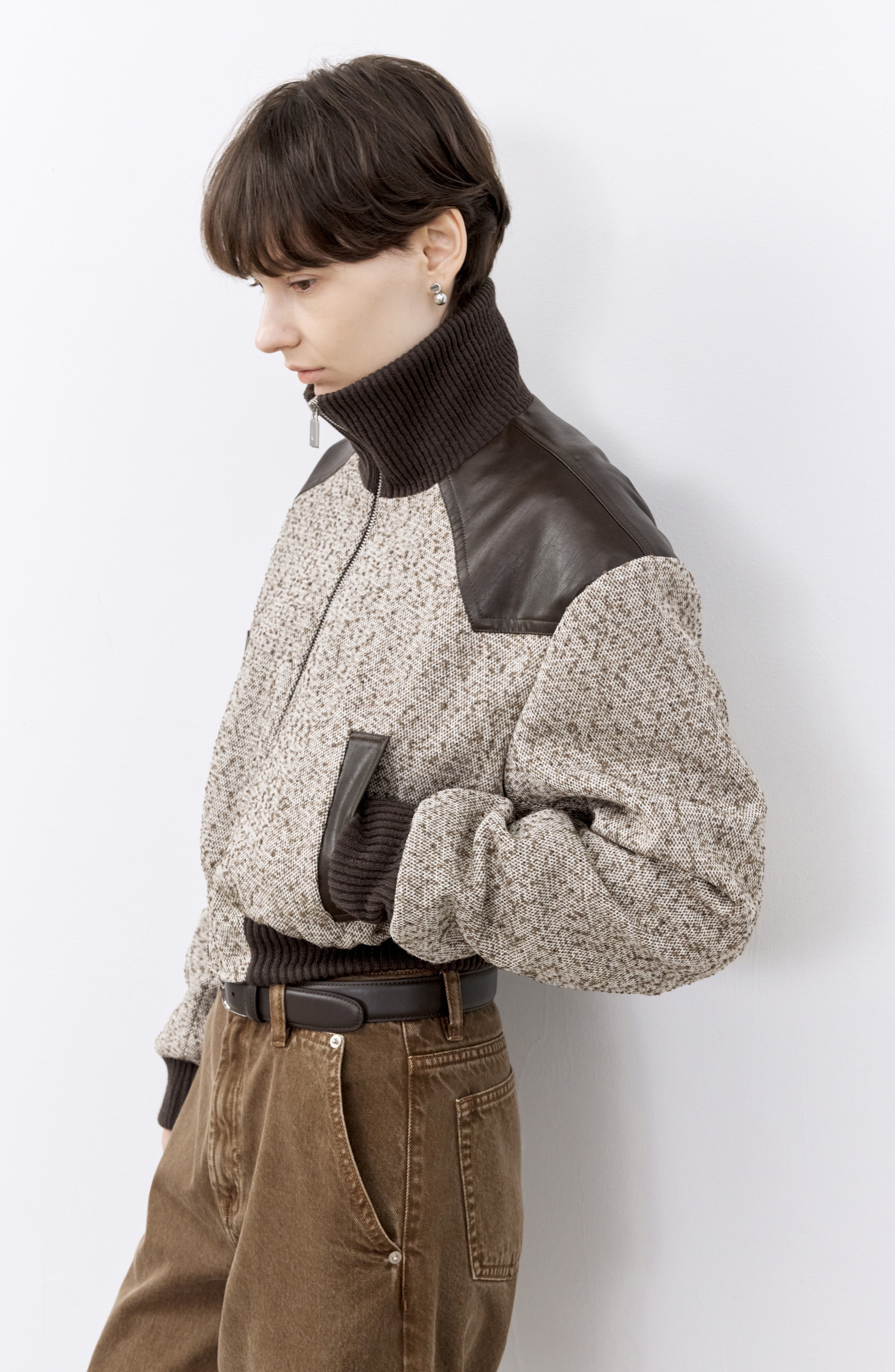 MIXED DESIGN SHORT JACKET