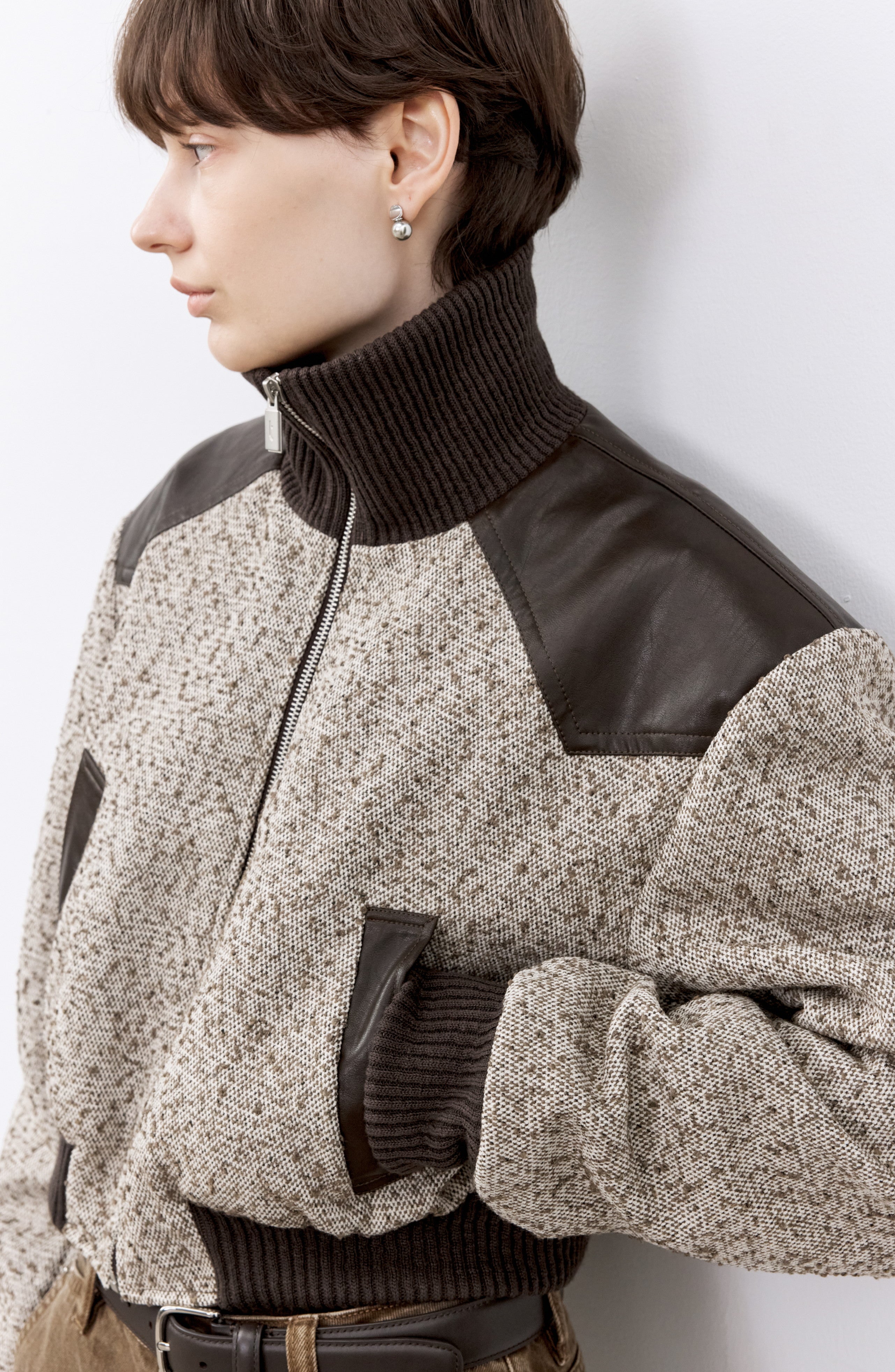 MIXED DESIGN SHORT JACKET