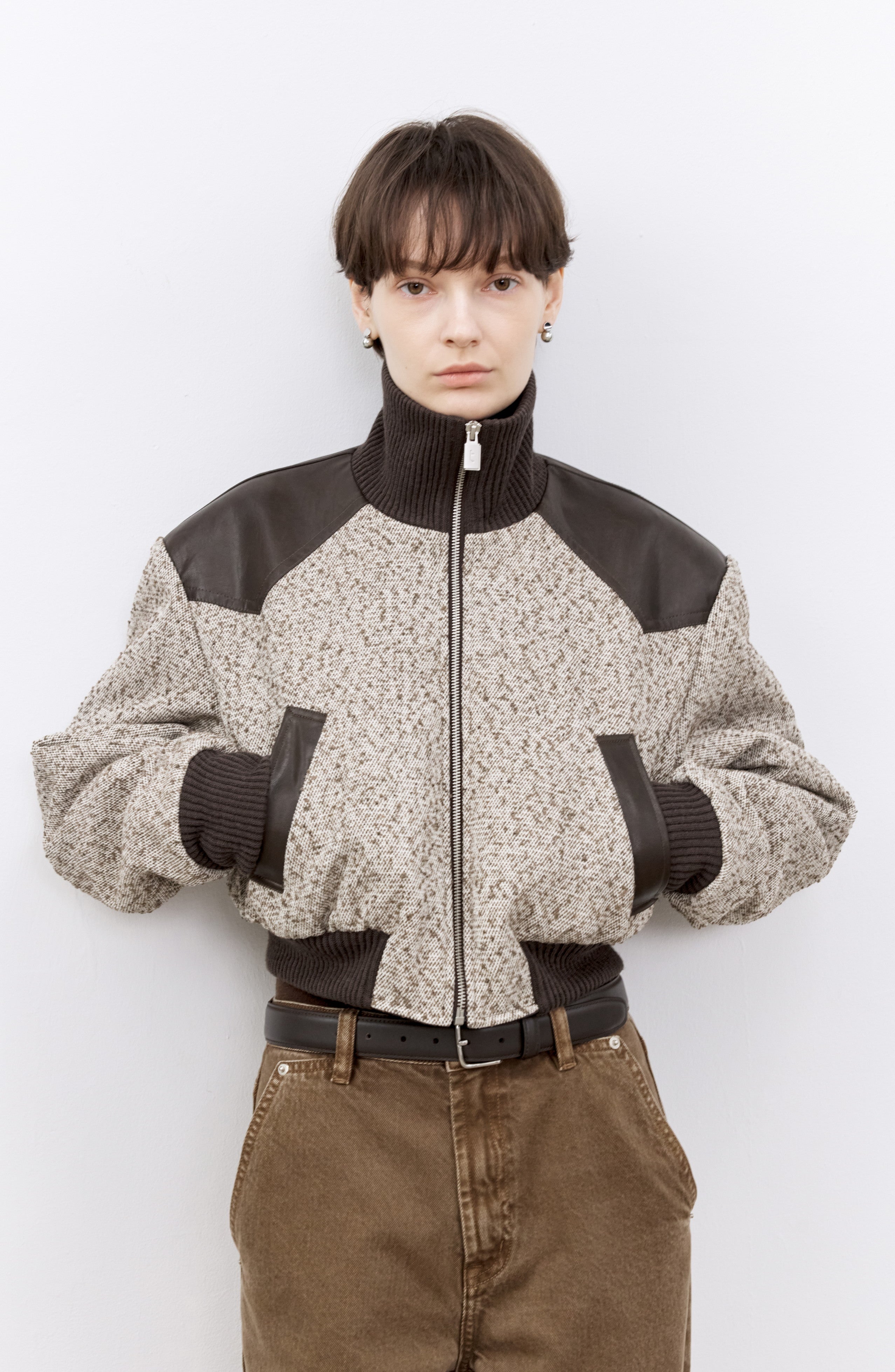 MIXED DESIGN SHORT JACKET