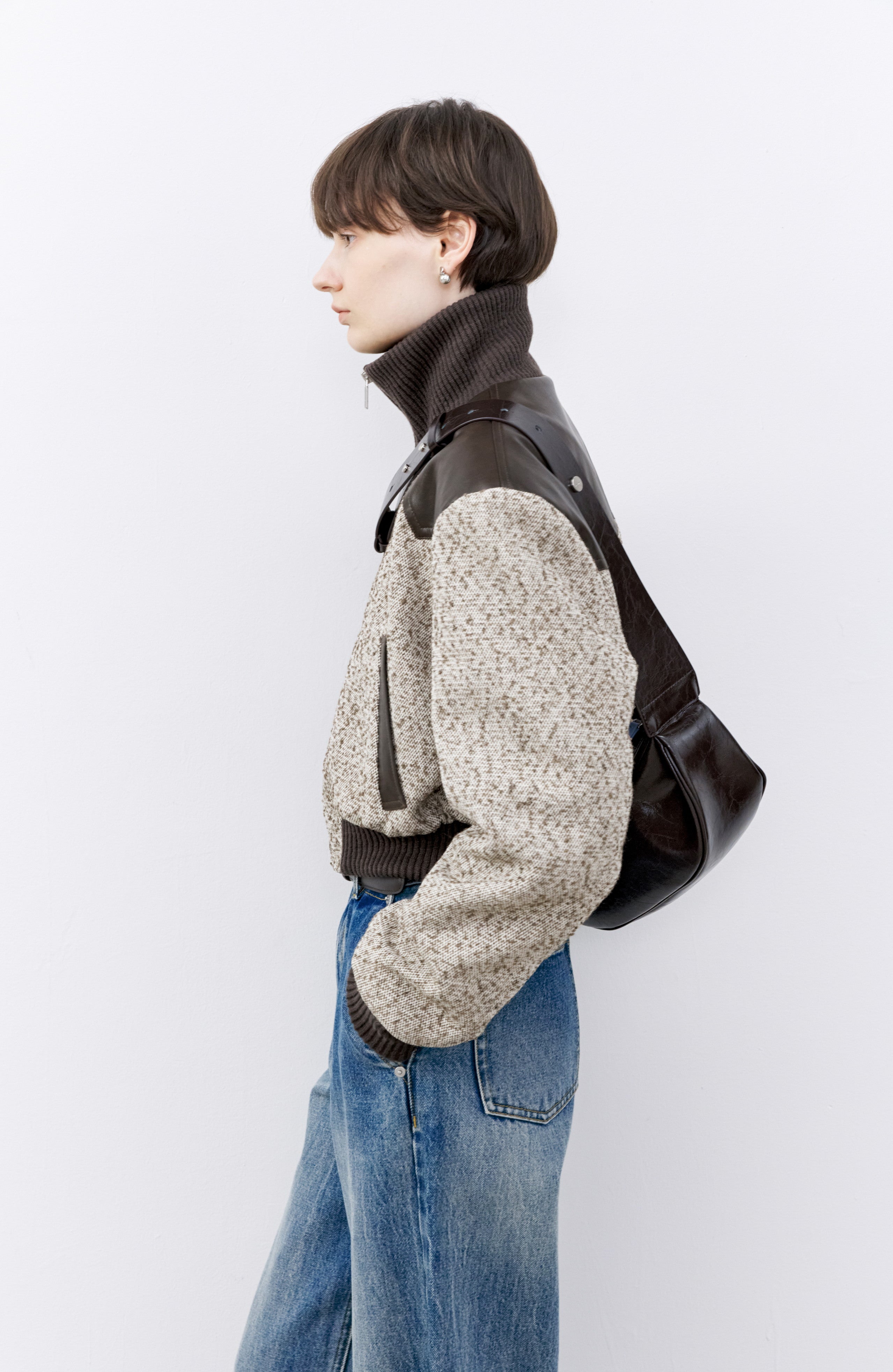 MIXED DESIGN SHORT JACKET