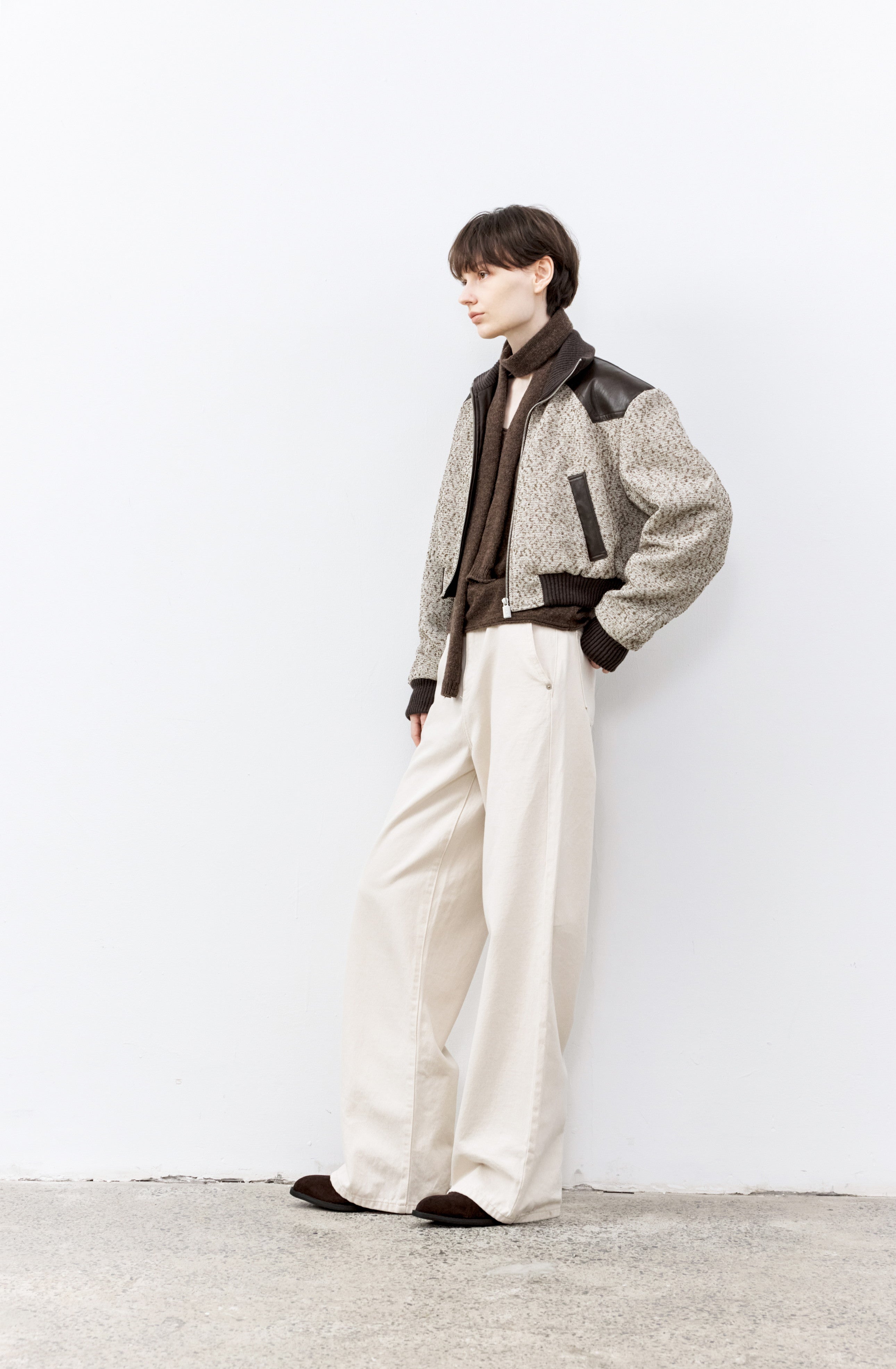 MIXED DESIGN SHORT JACKET