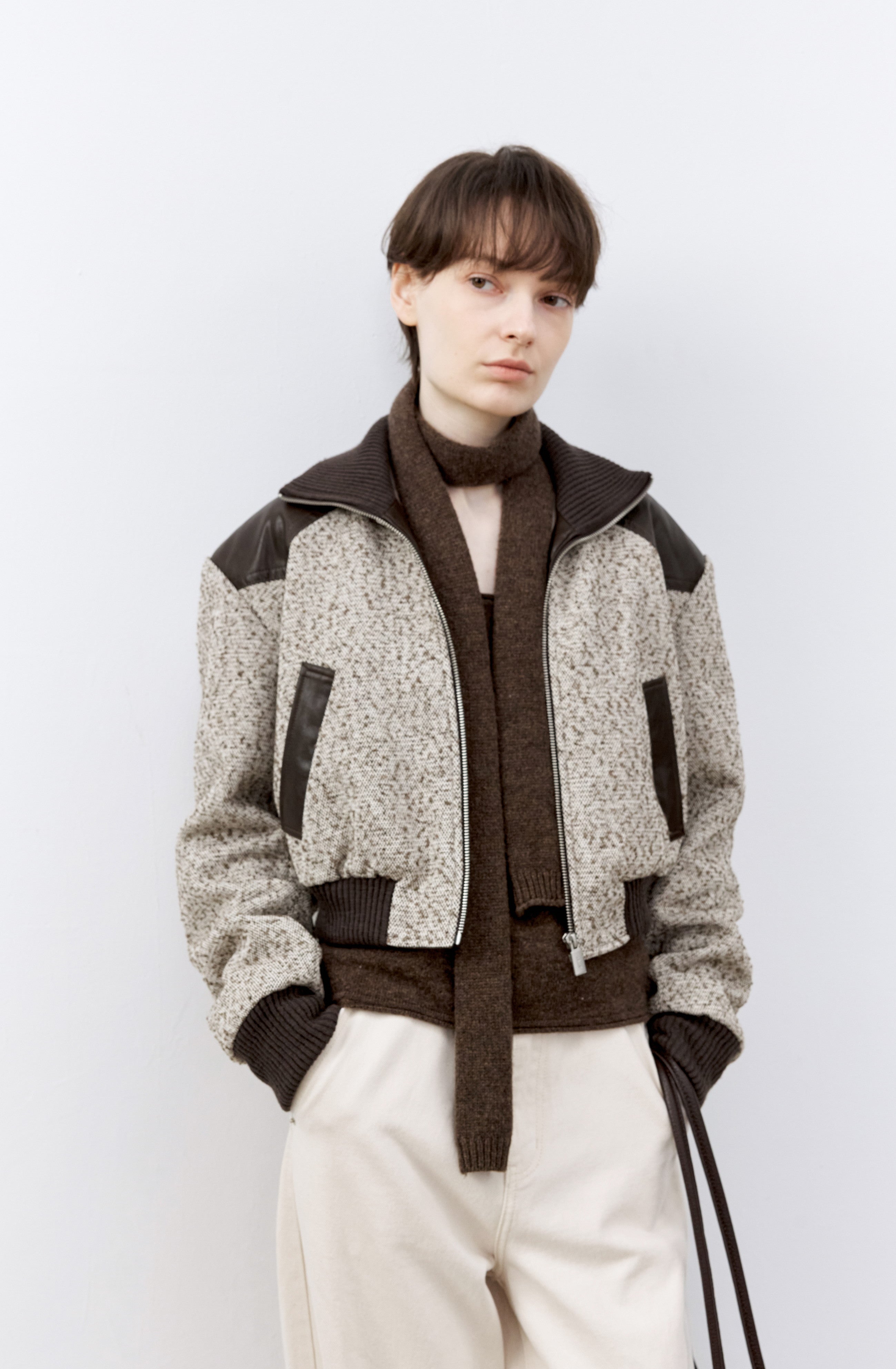 MIXED DESIGN SHORT JACKET