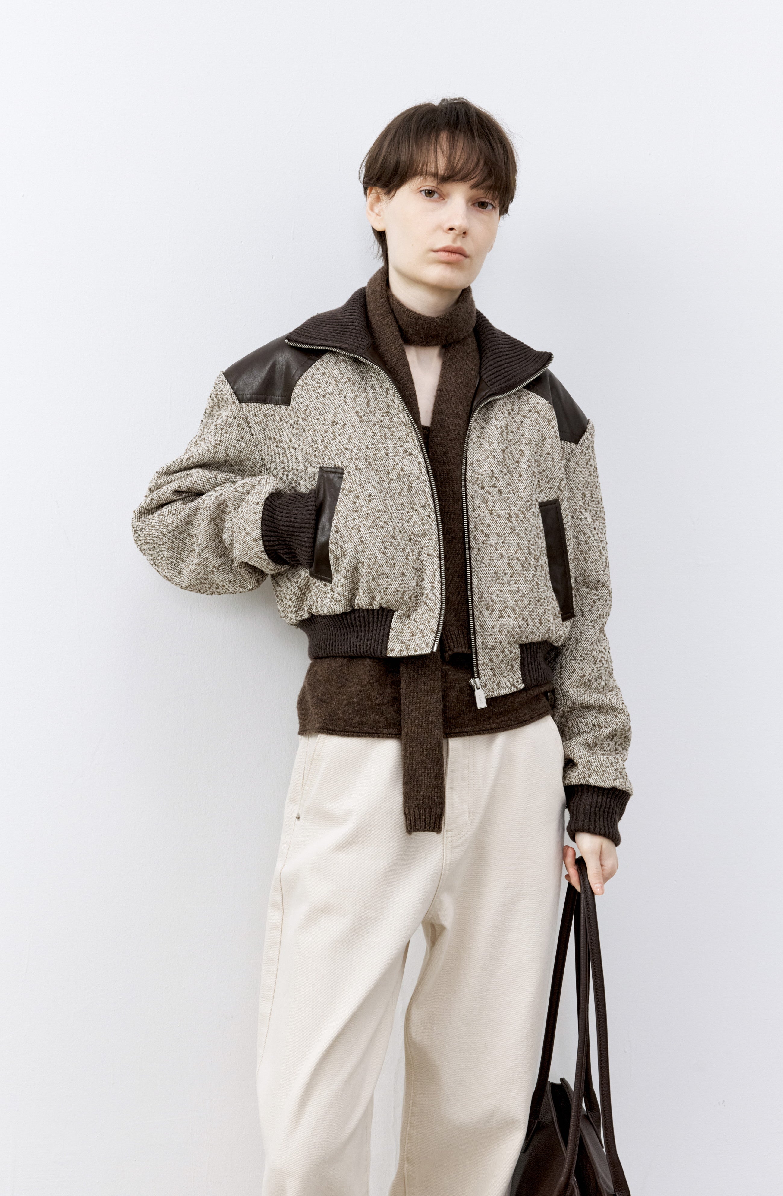 MIXED DESIGN SHORT JACKET