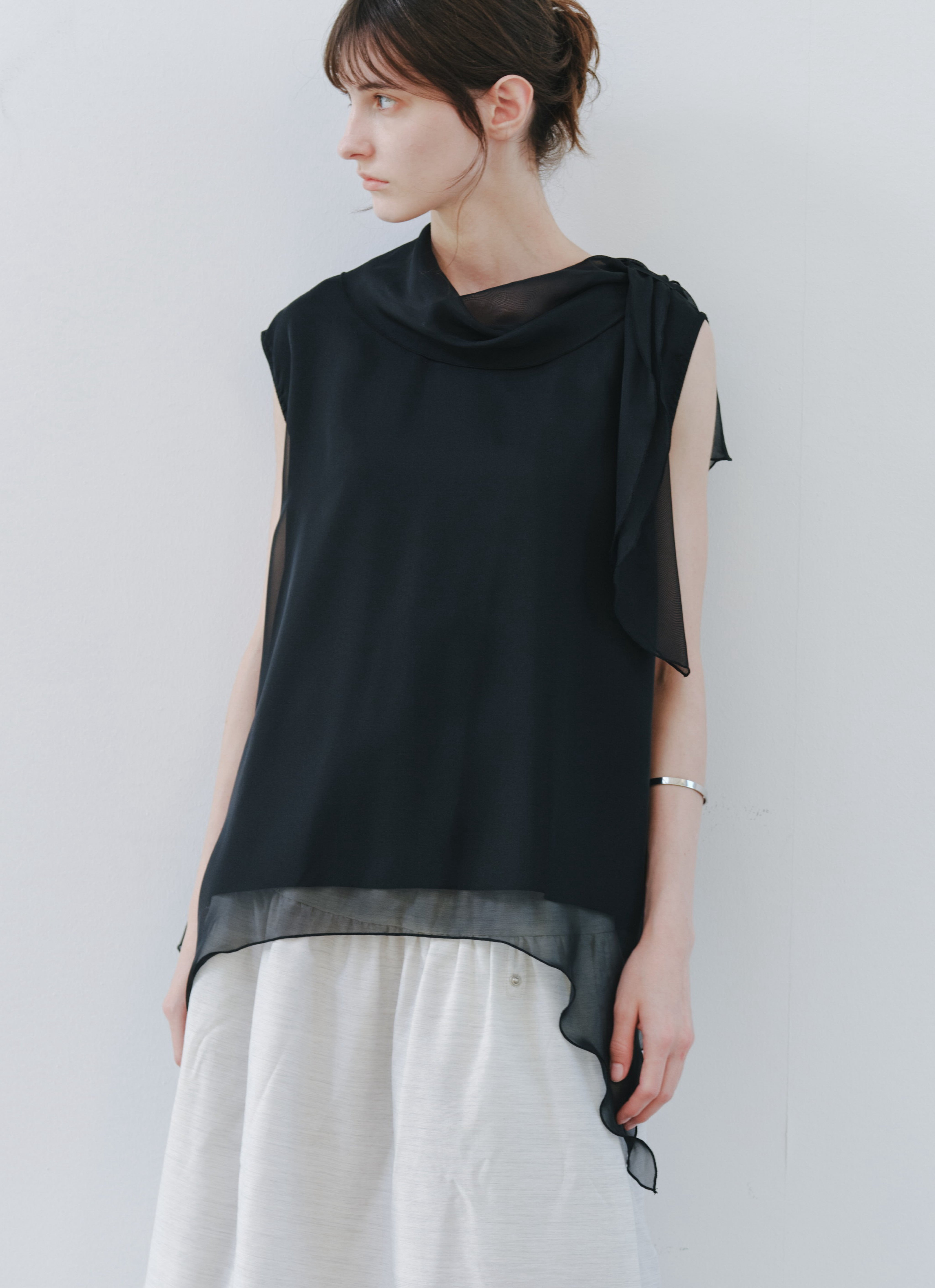SHEER VEIL LAYERED BLOUSE / シアーベールレイヤードブラウス