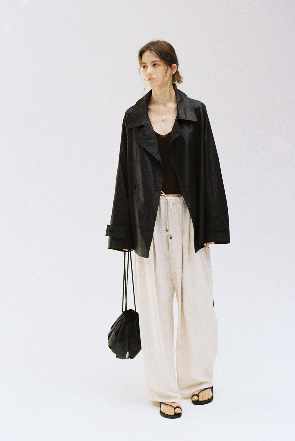 COATING TEXTURE PLEATS BAG / コーティングテクスチャープリーツバック