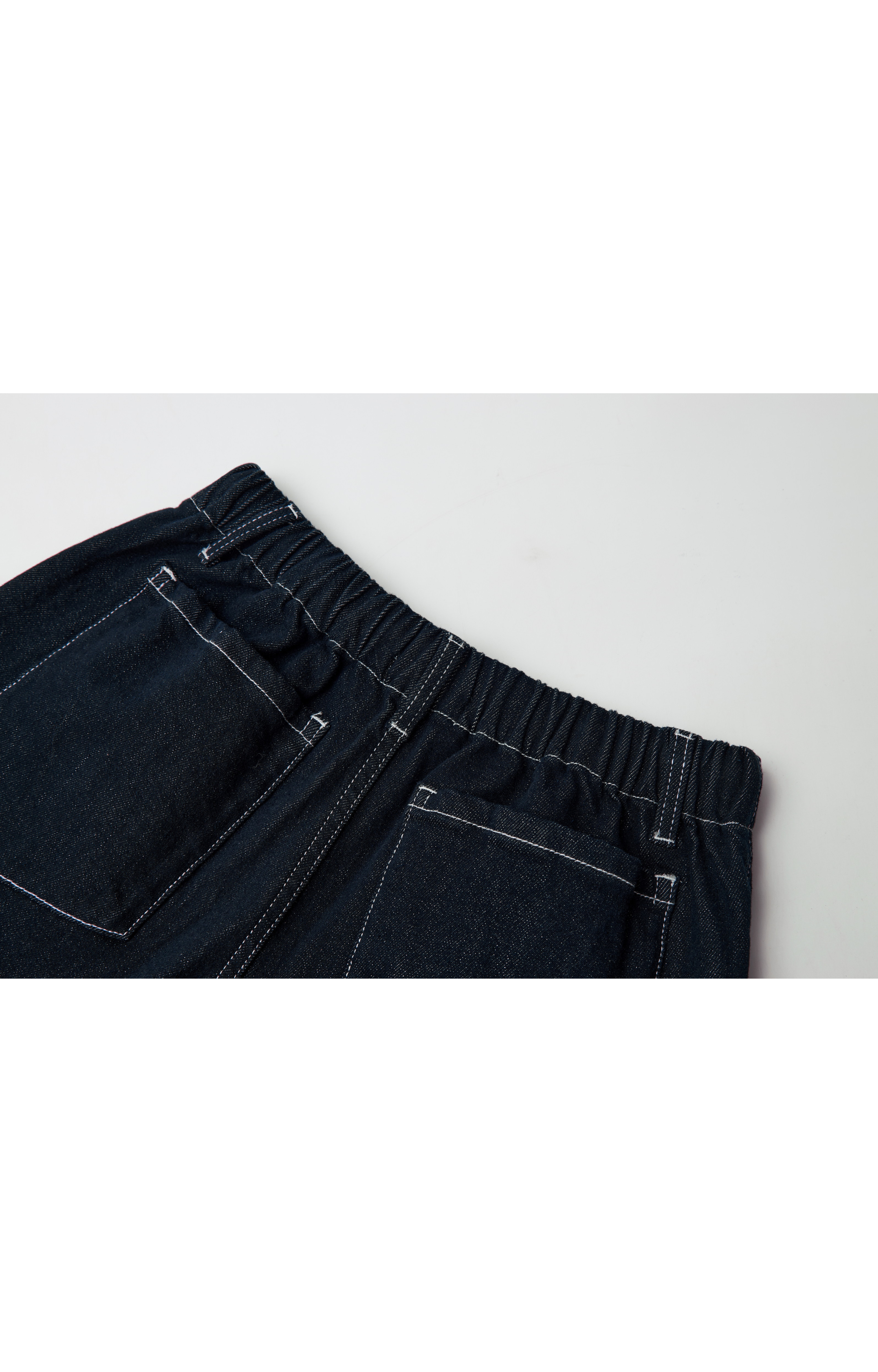 CONTRAST STITCH WIDE JEANS