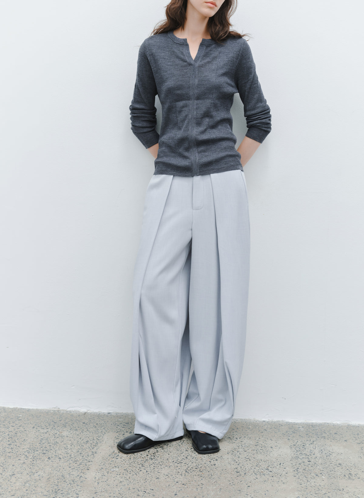 TUCK HEM DRAPE SLACKS