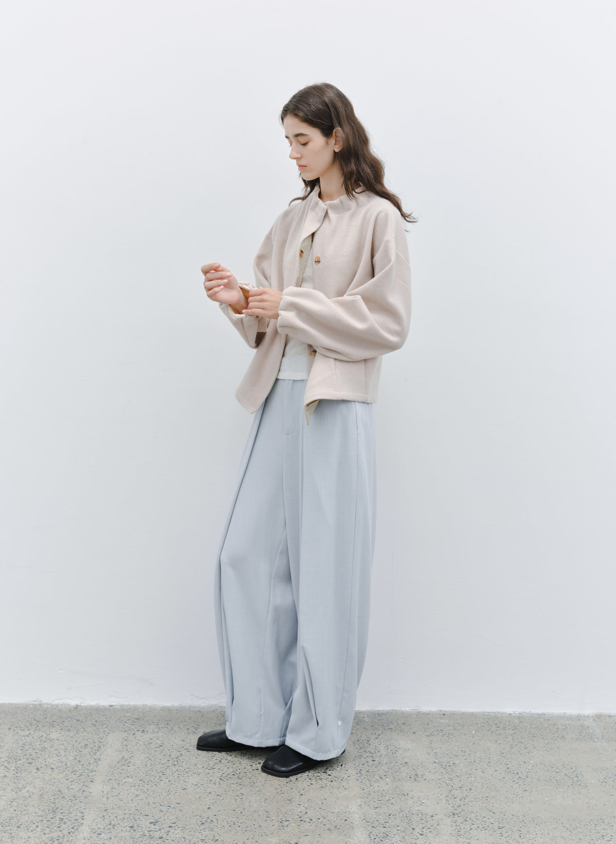 TUCK HEM DRAPE SLACKS