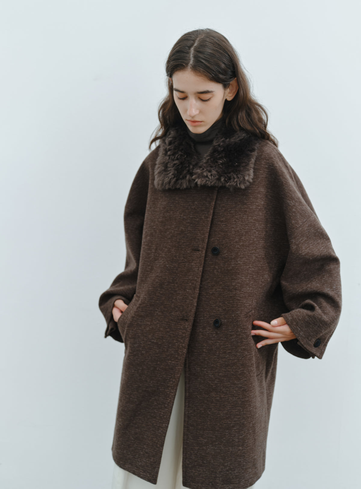 BATWING SLEEVE FUR COAT