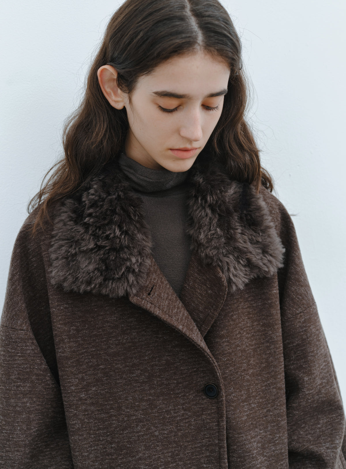 BATWING SLEEVE FUR COAT