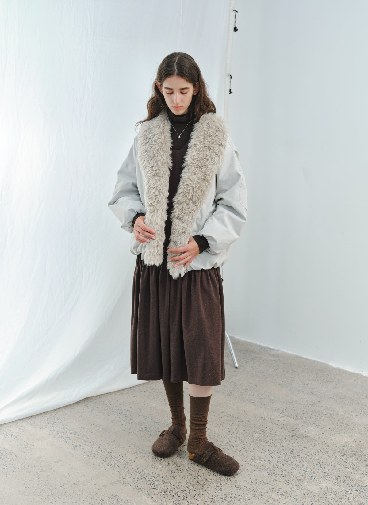 FUR LAPEL VOLUME BLOUSON