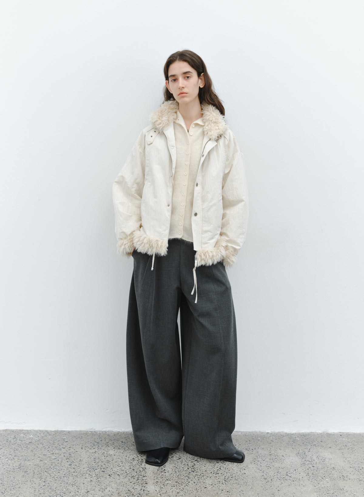 SHARP DRAPE WIDE SLACKS
