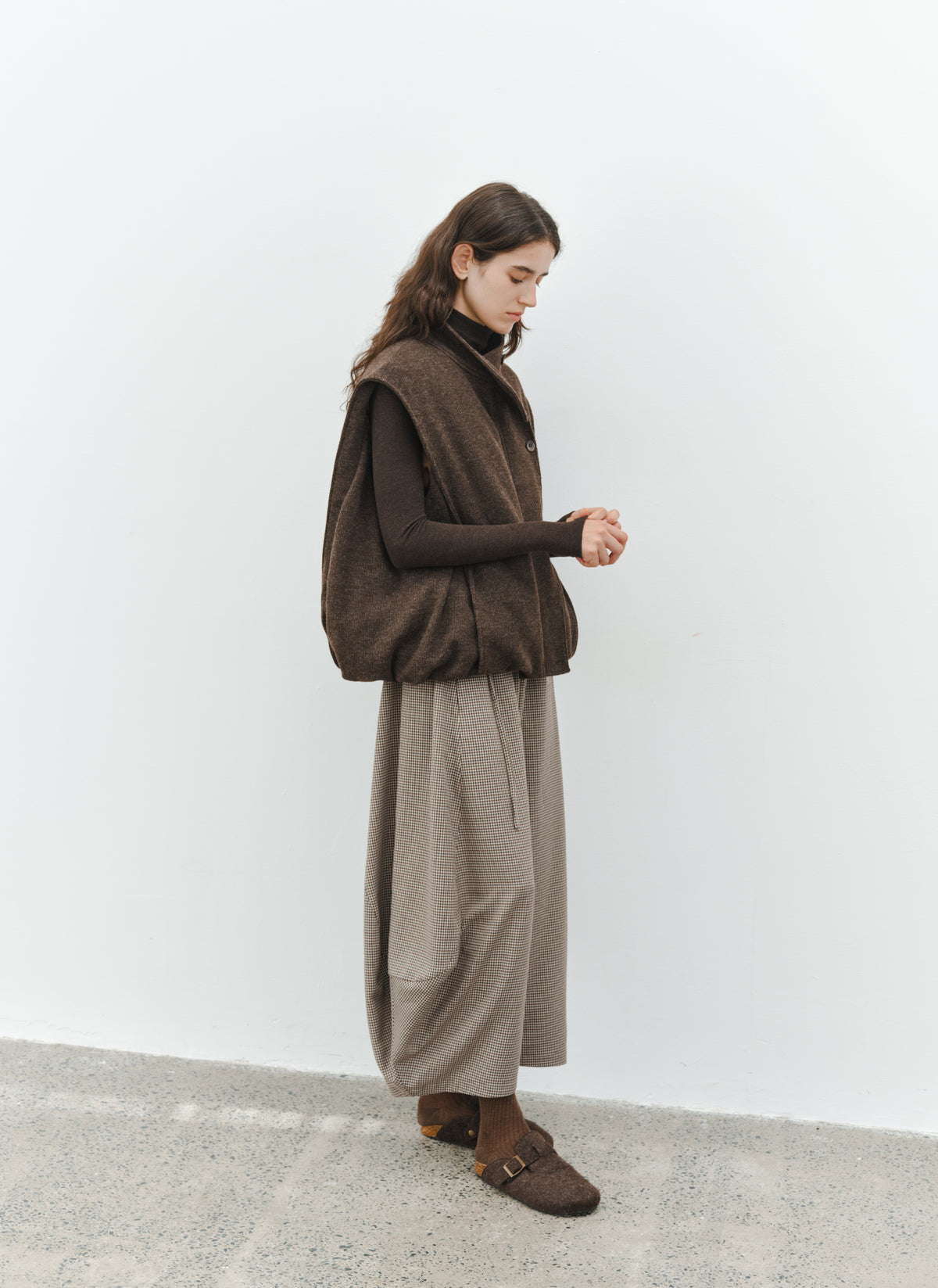 CHECK COCOON WIDE PANTS