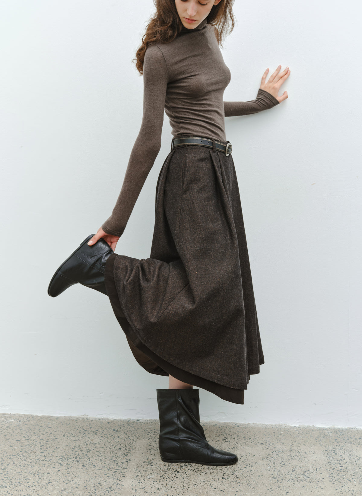 LAYERED FLARE WARM SKIRT