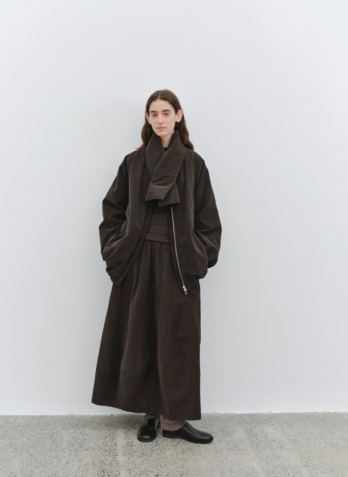 MATTE LEATHER SCARF DOWN