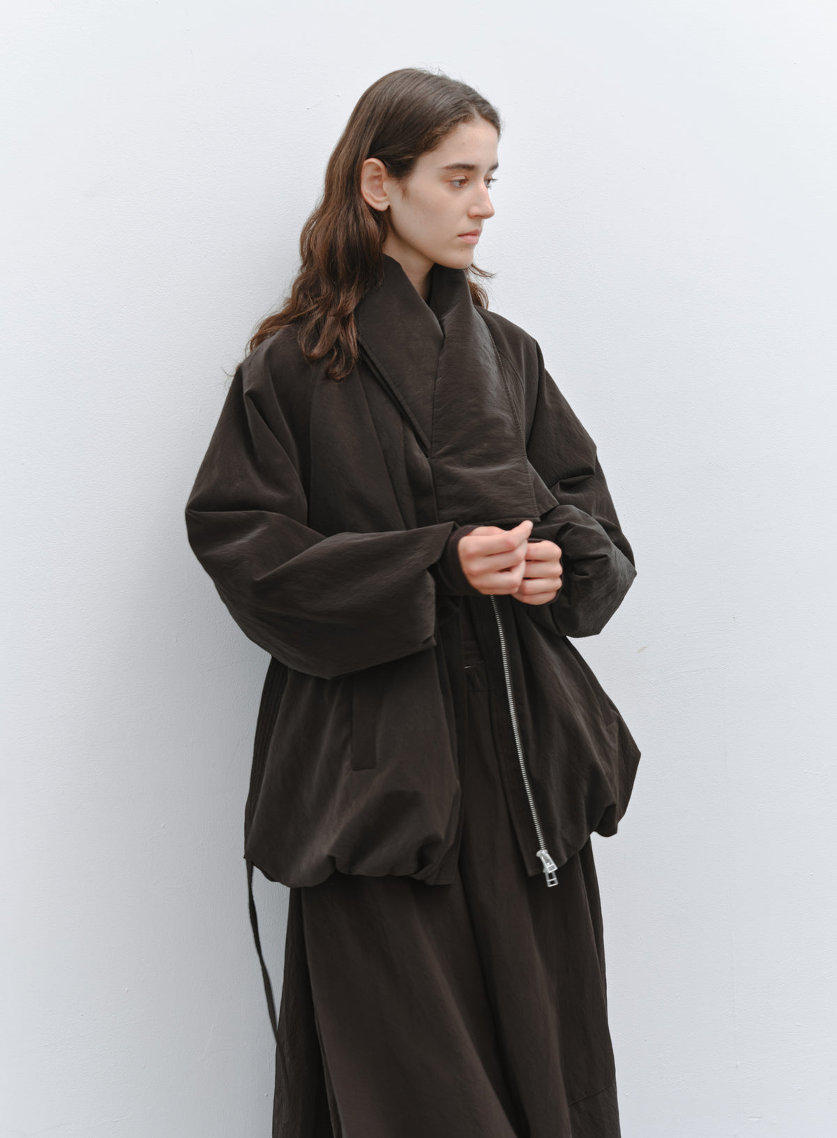 MATTE LEATHER SCARF DOWN