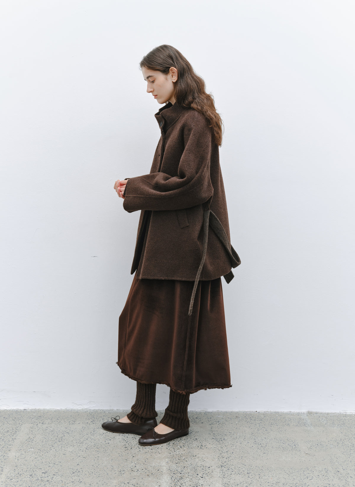FEATHER WOOL100% MIDI COAT