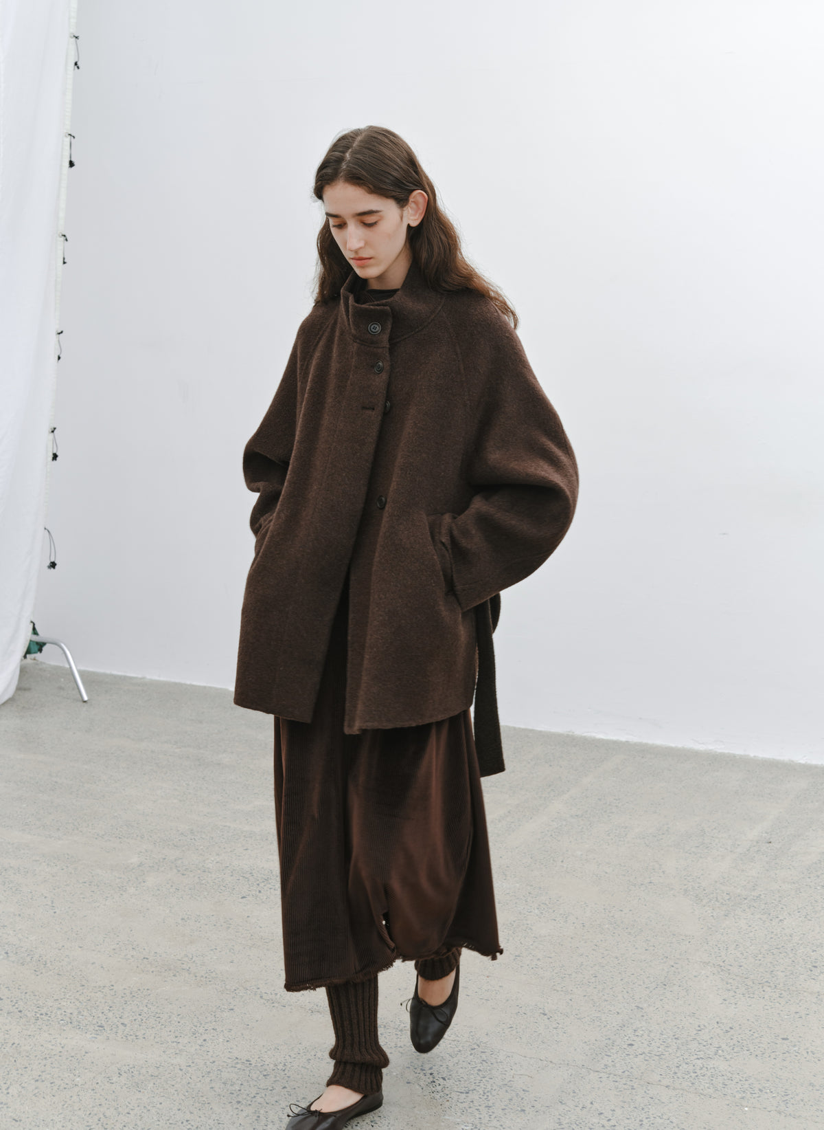 FEATHER WOOL100% MIDI COAT