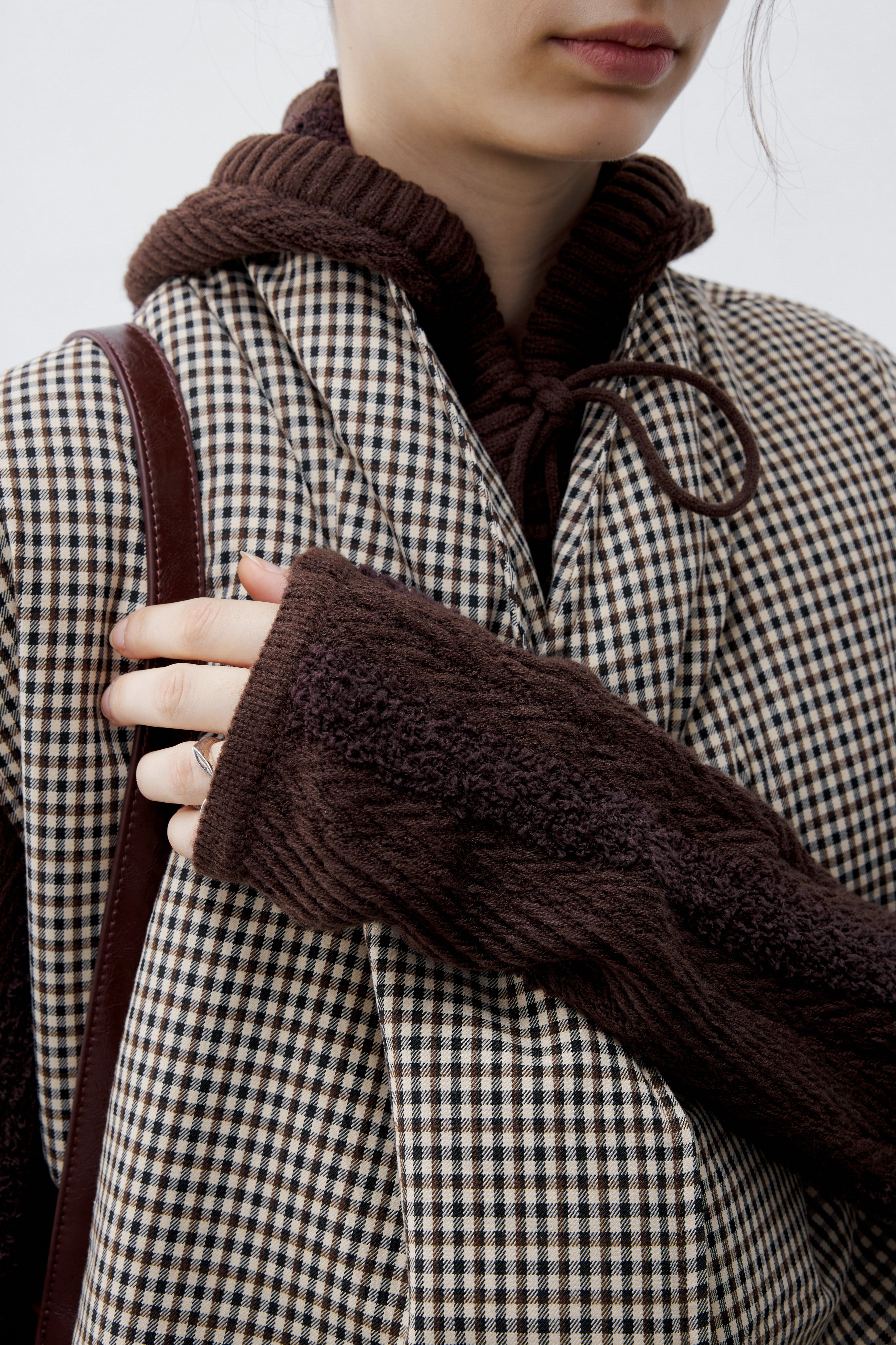 FRINGE STRIPED HOOD DRESS