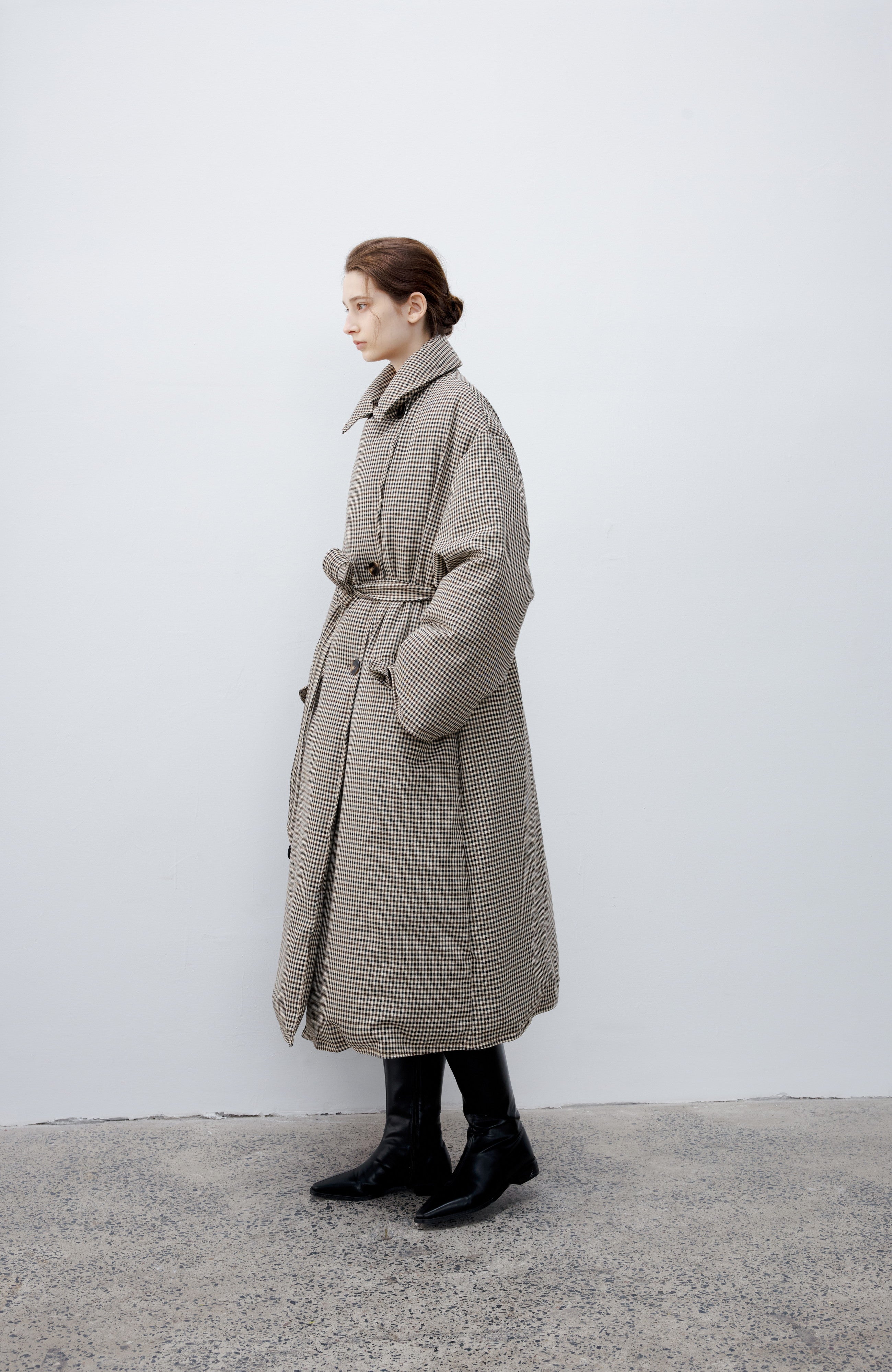 CLASSIC PLAID DOWN COAT