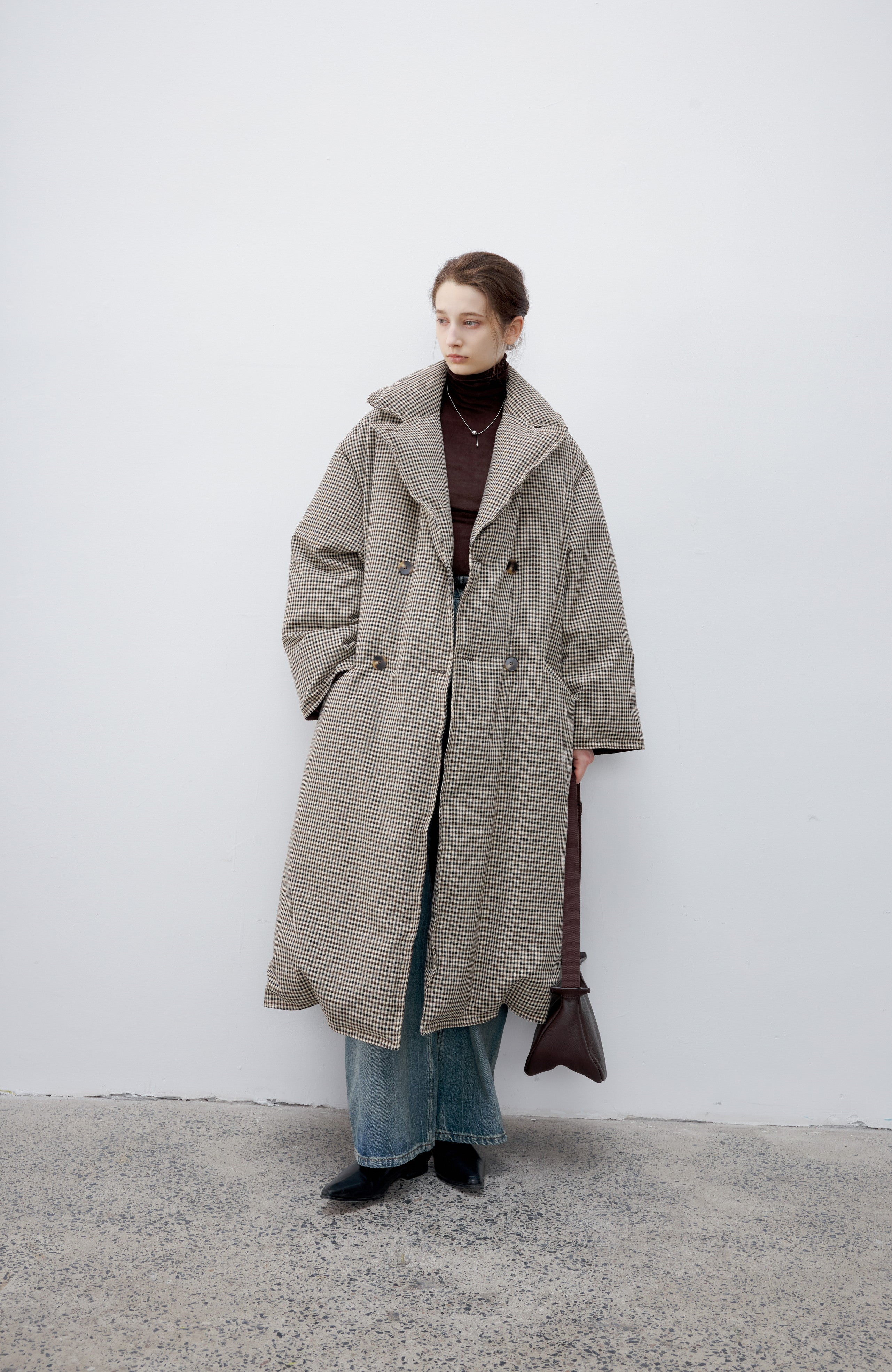 CLASSIC PLAID DOWN COAT