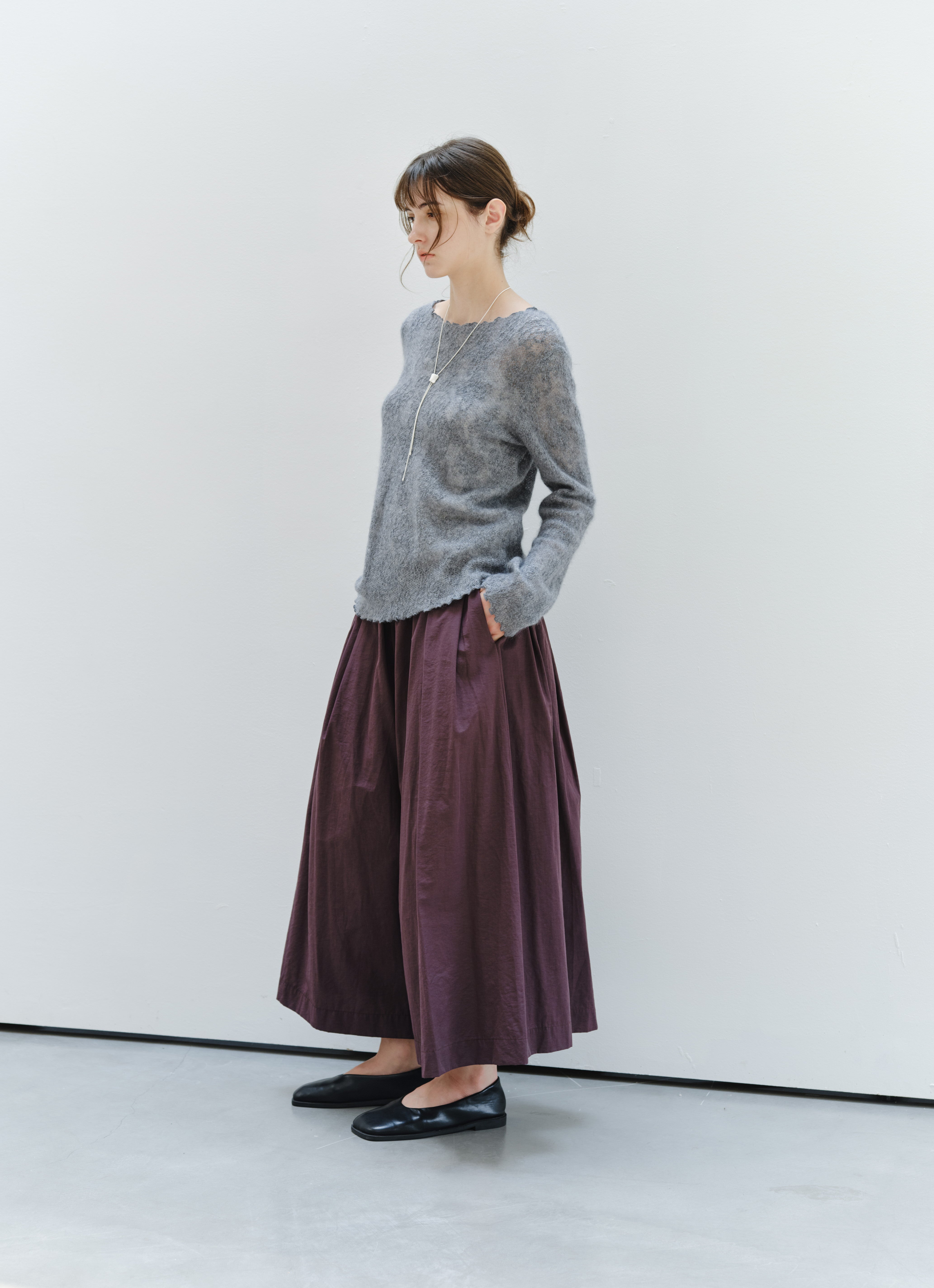 SHEER JACQUARD WOOL SWEATER