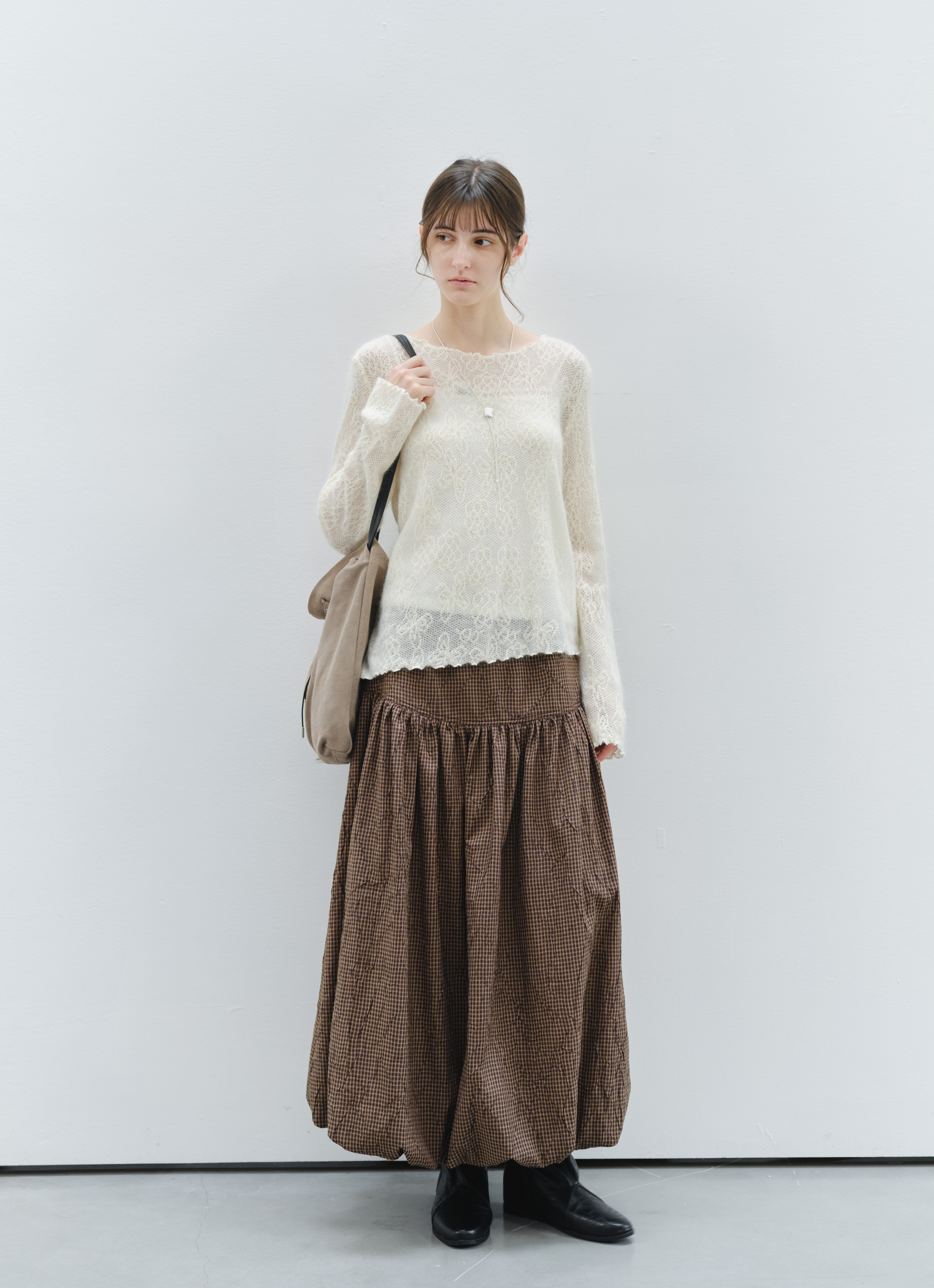 SHEER JACQUARD WOOL SWEATER