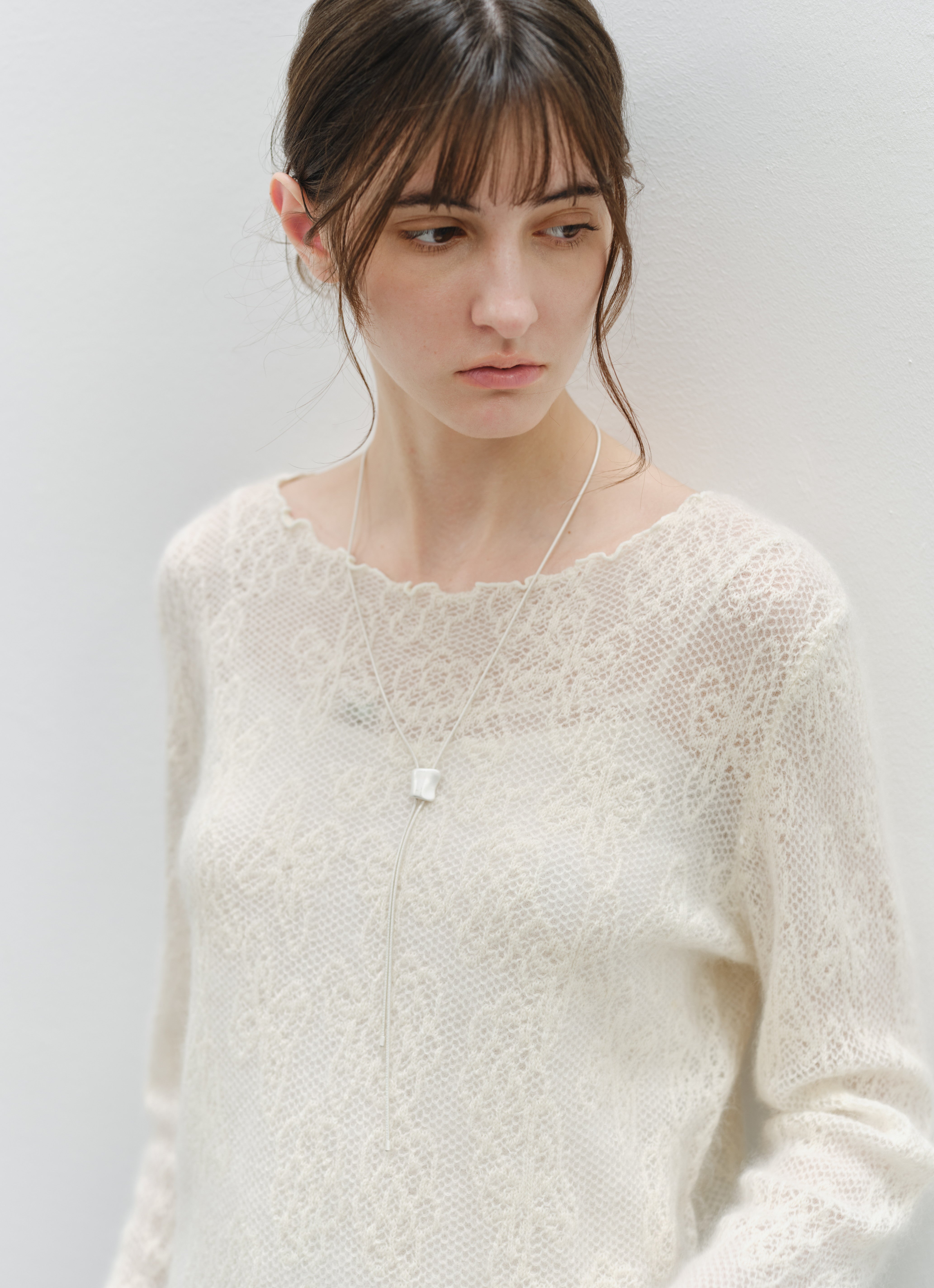 SHEER JACQUARD WOOL SWEATER