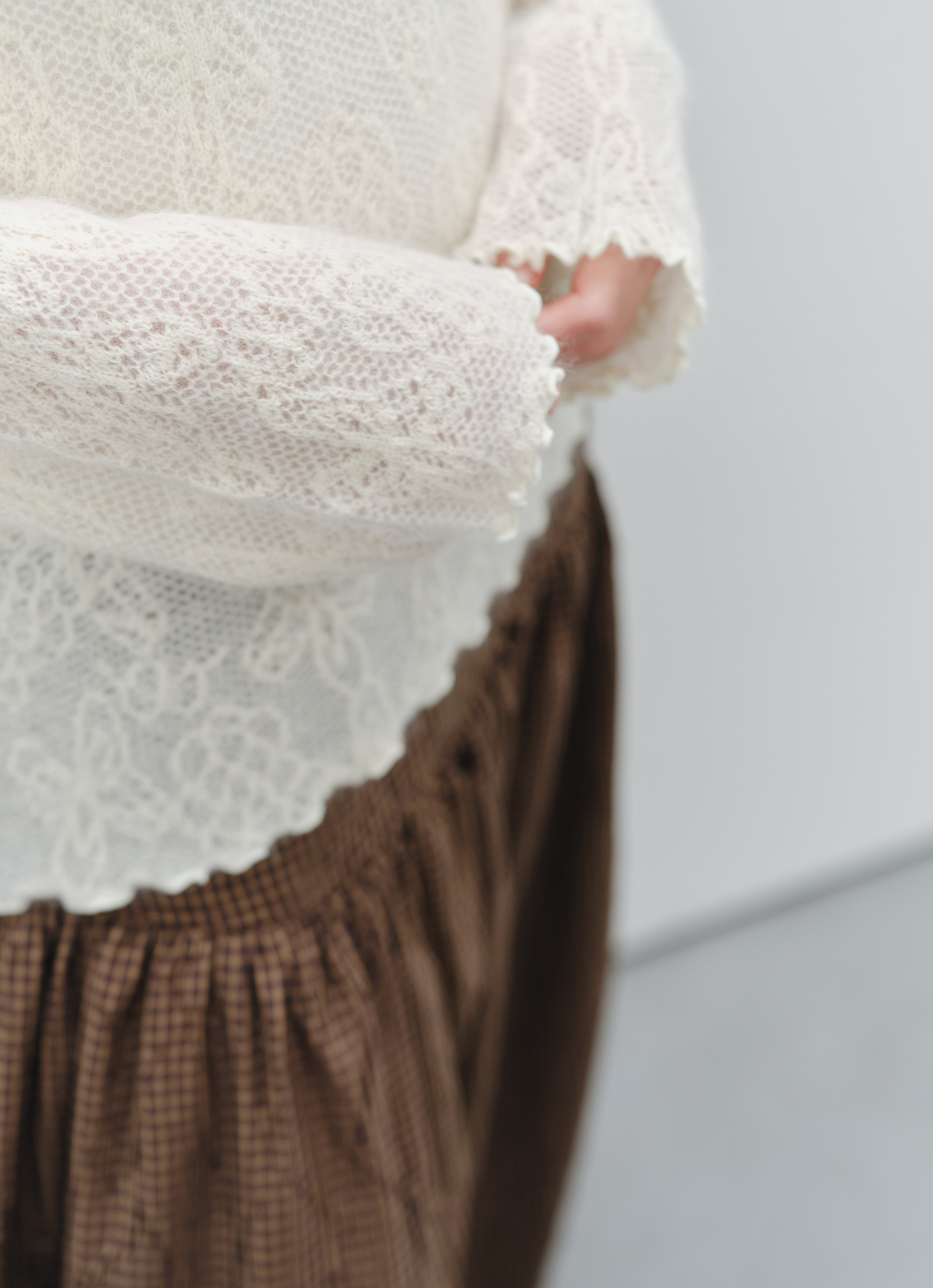 SHEER JACQUARD WOOL SWEATER